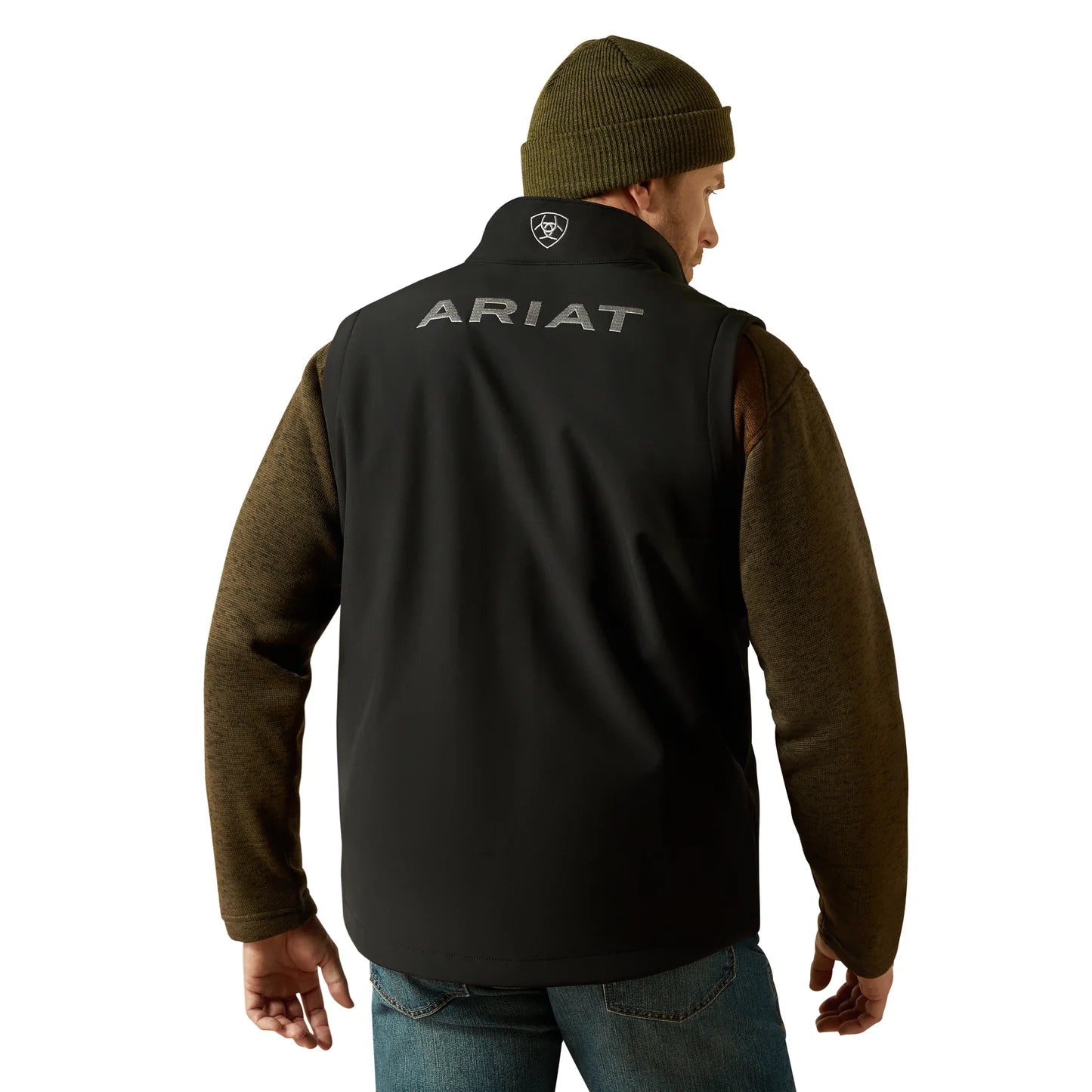 ARIAT MENS BLACK LOGO SOFTSHELL VEST 10062587