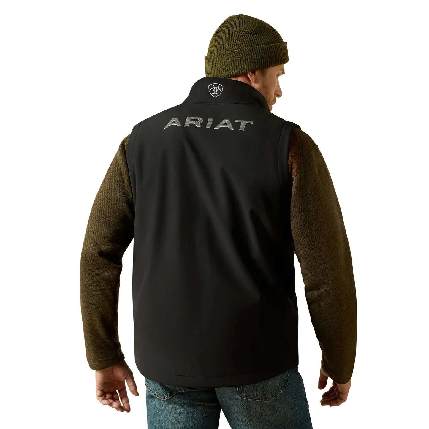 ARIAT MENS BLACK LOGO SOFTSHELL VEST 10062587 Laherradurawwnc.com