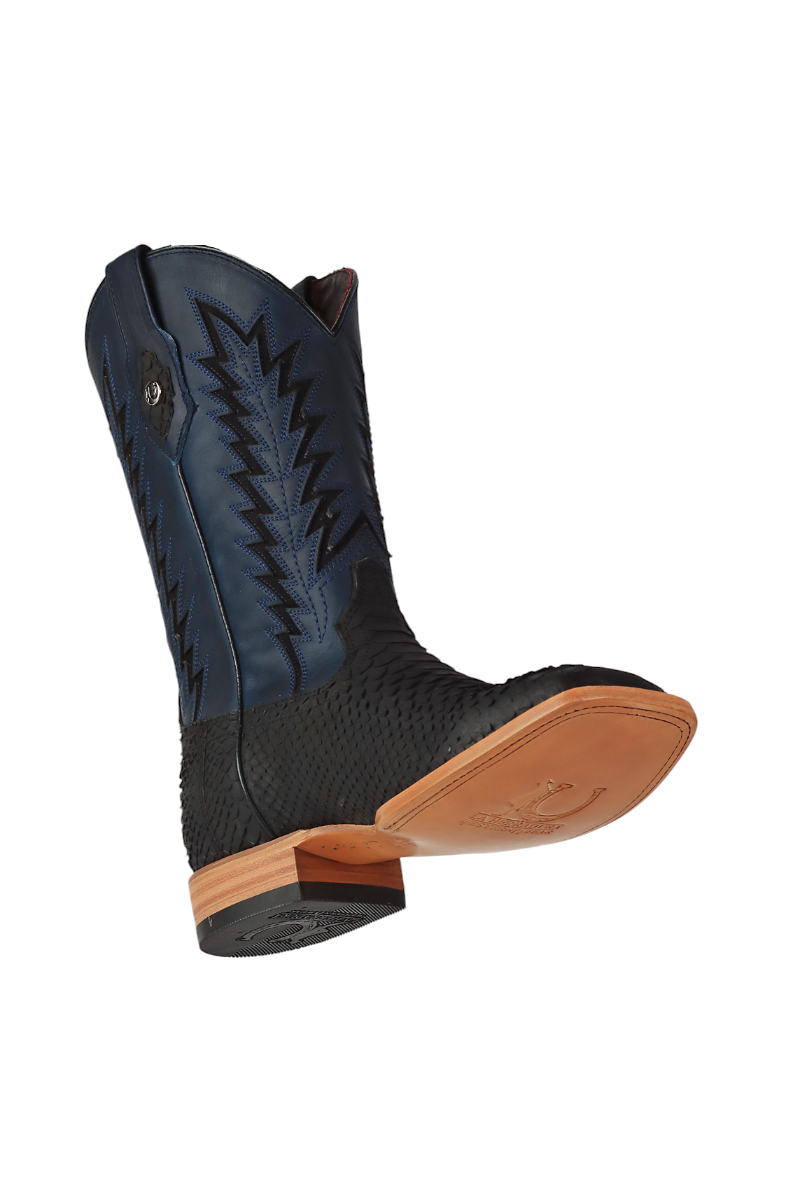 LA HERRADURA LH010 MEN’S BOOTS EXOTIC-RANCHERA PYTHON BLACK NOBUCK SQ TOE EE
