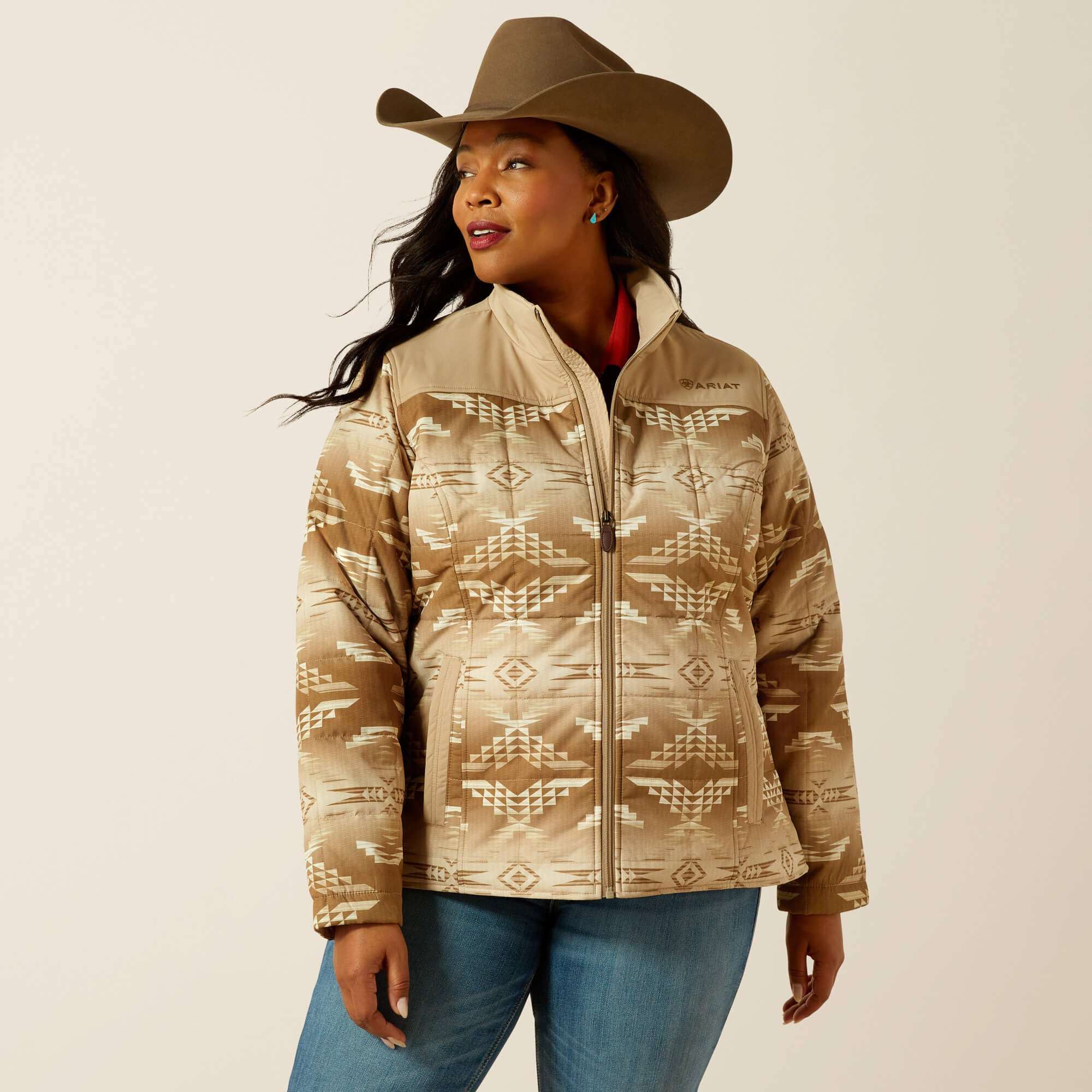 ARIAT WOMENS CRUIS INS SAVANNAH TAN DUNE PRINT JACKET 10062550 Laherradurawwnc.com