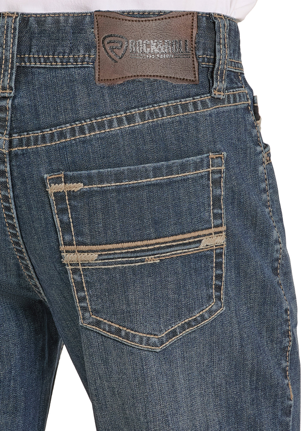 ROCK&ROLL MEN JEANS MEDIUM VINTAGE ROPE STITCH EMB BOOT BM0DD08574