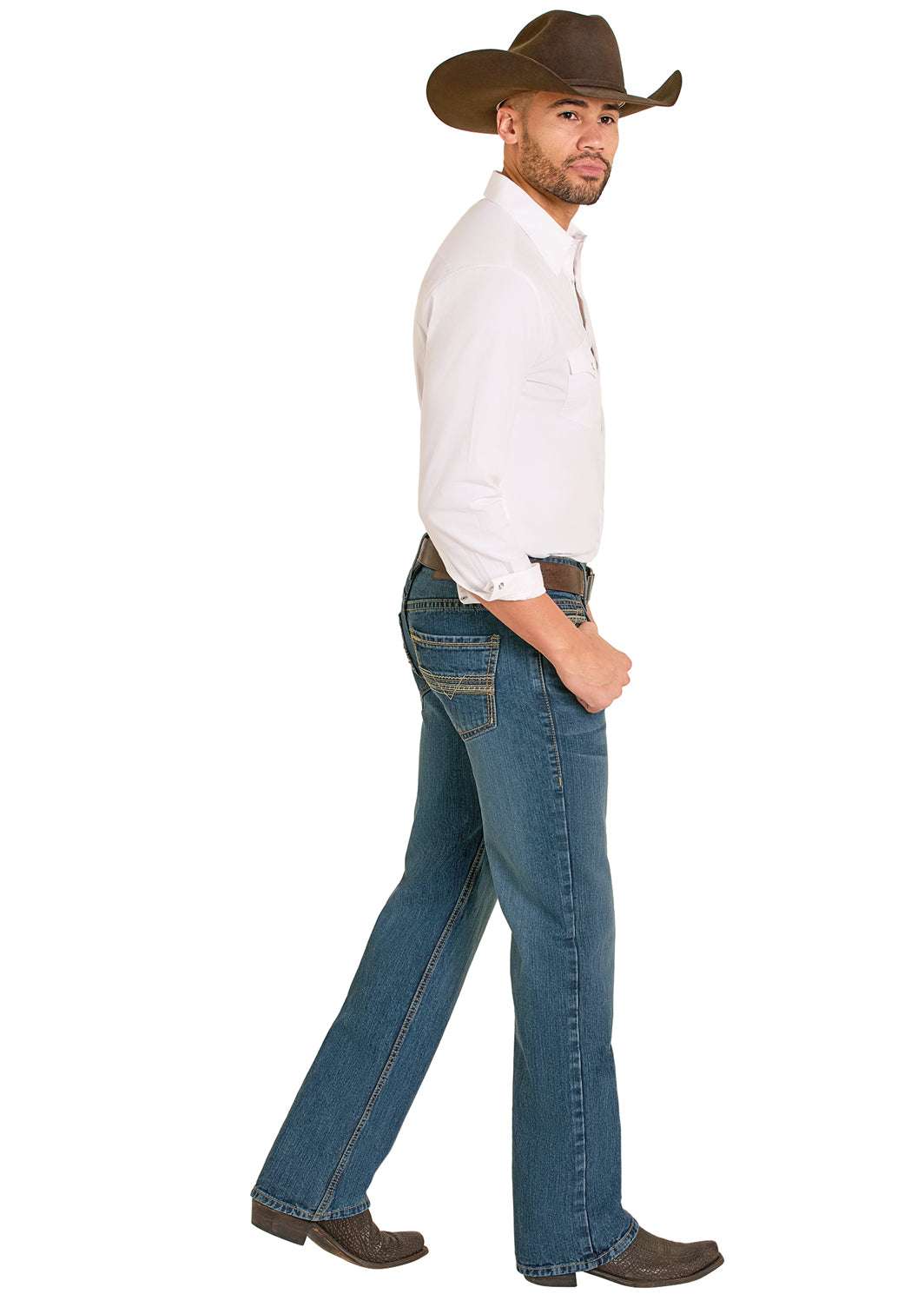 ROCK & ROLL MEN JEANS BLACK DARK STITCH DB STRAIGHT BM0SD08007 Laherradurawwnc.com