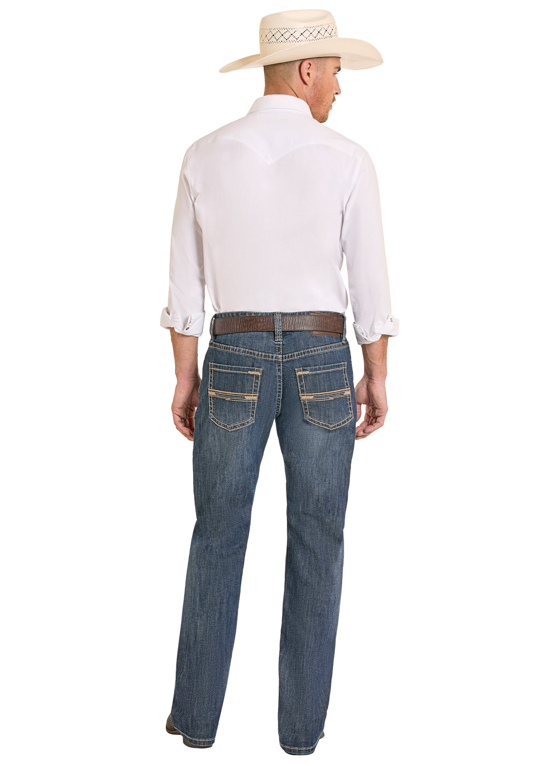 ROCK&ROLL MENS DOUBLE BARREL STRAIGHT BOOTCUT MEDIUM WASH -RELAXED FIT BM0SD08574