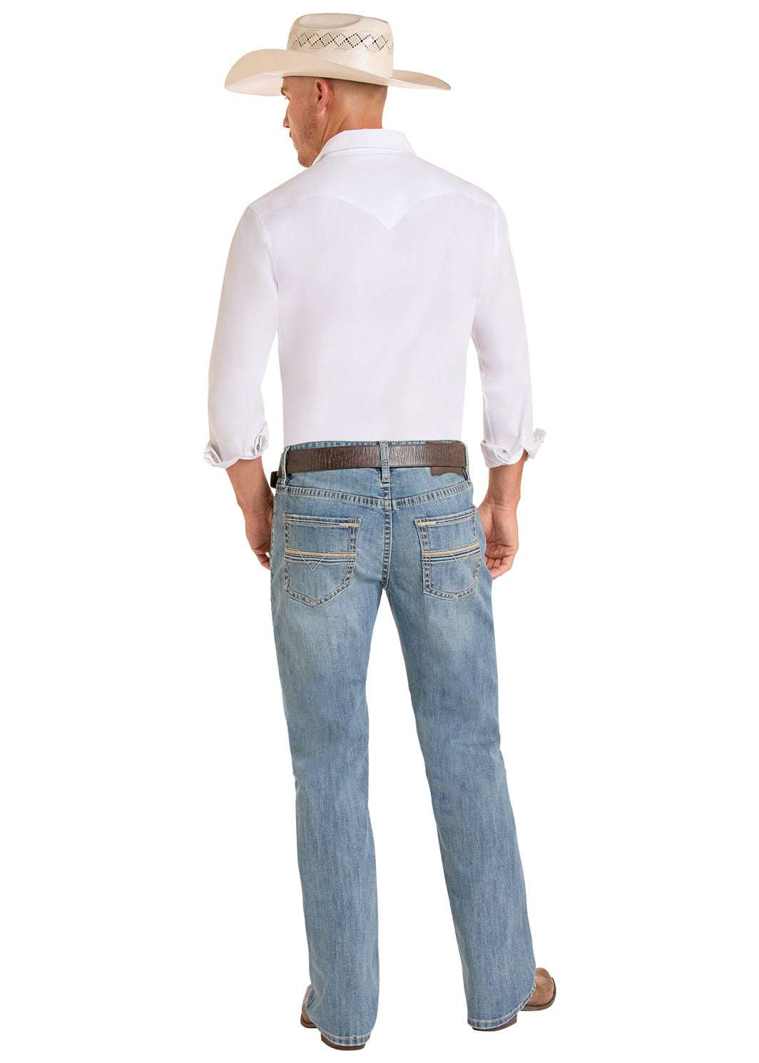 ROCK&ROLL DOUBLE BARREL RELAXED FIT STRAIGHT BOOT MEDIUM WASH BM0SD09111 Laherradurawwnc.com