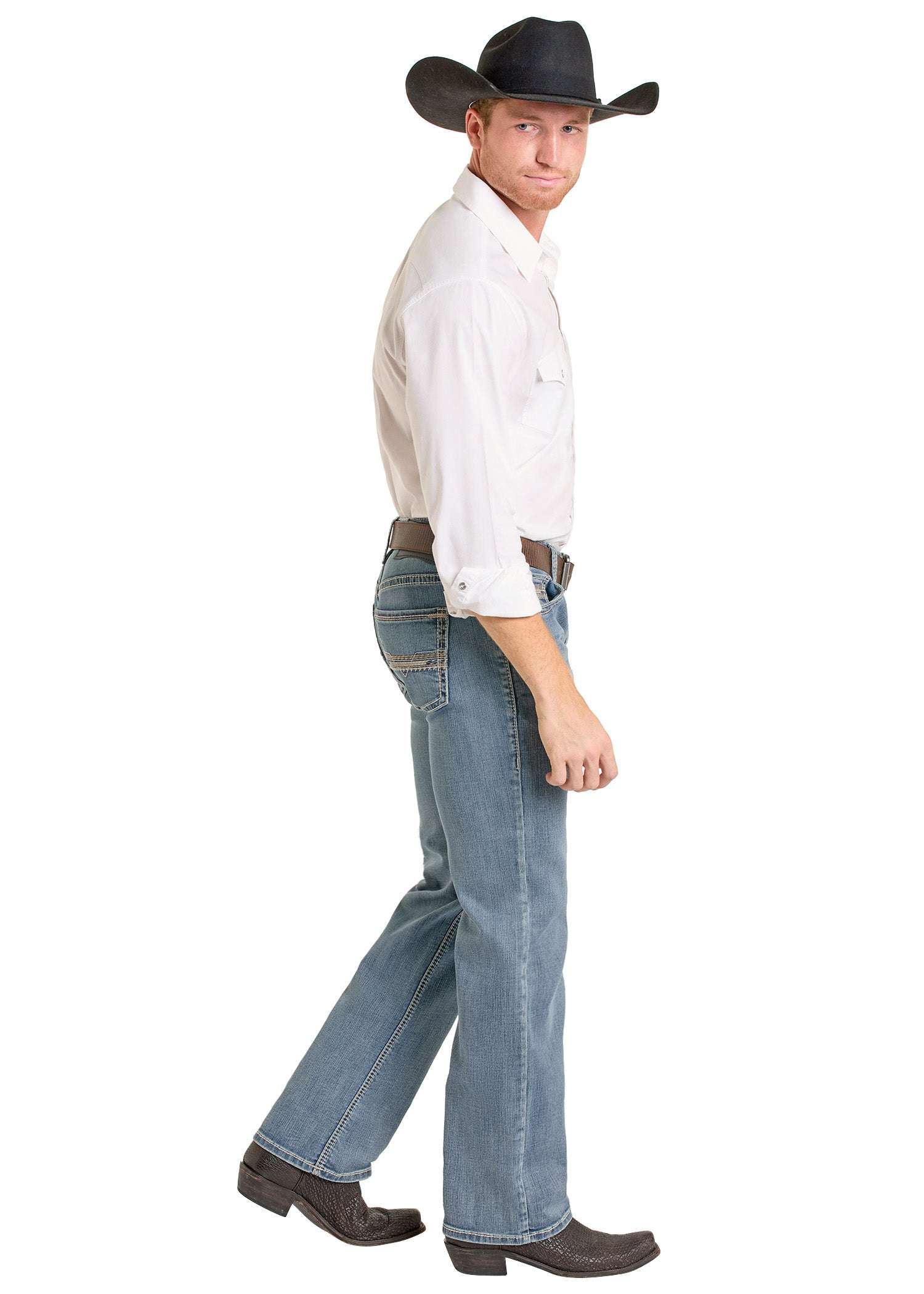 ROCK&ROLL MENS PISTOL STRAIGHT BOOT REGULAR FIT LIGHT WASH BM1PD07361 Laherradurawwnc.com