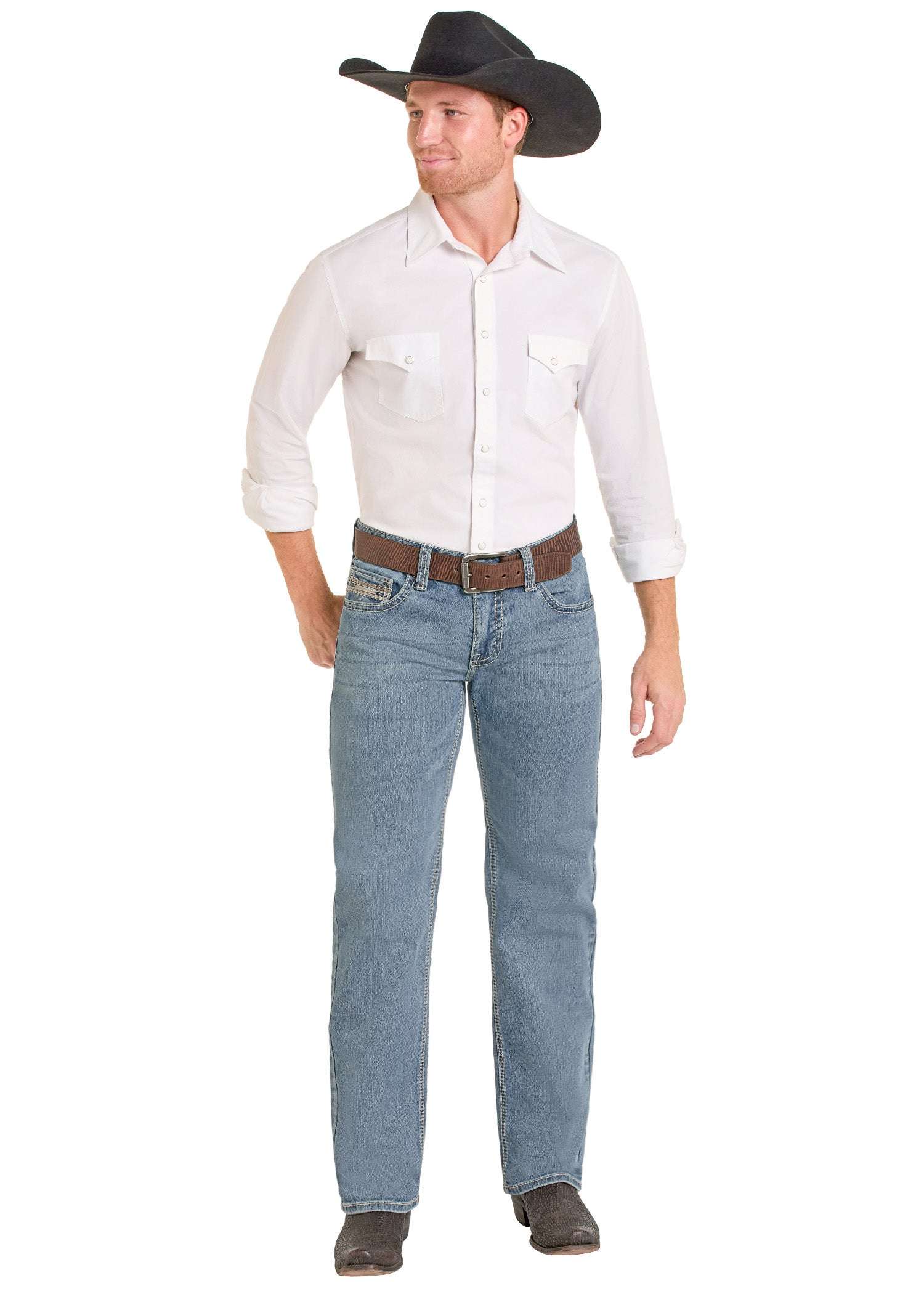 ROCK&ROLL MENS PISTOL STRAIGHT BOOT REGULAR FIT LIGHT WASH BM1PD07361 Laherradurawwnc.com