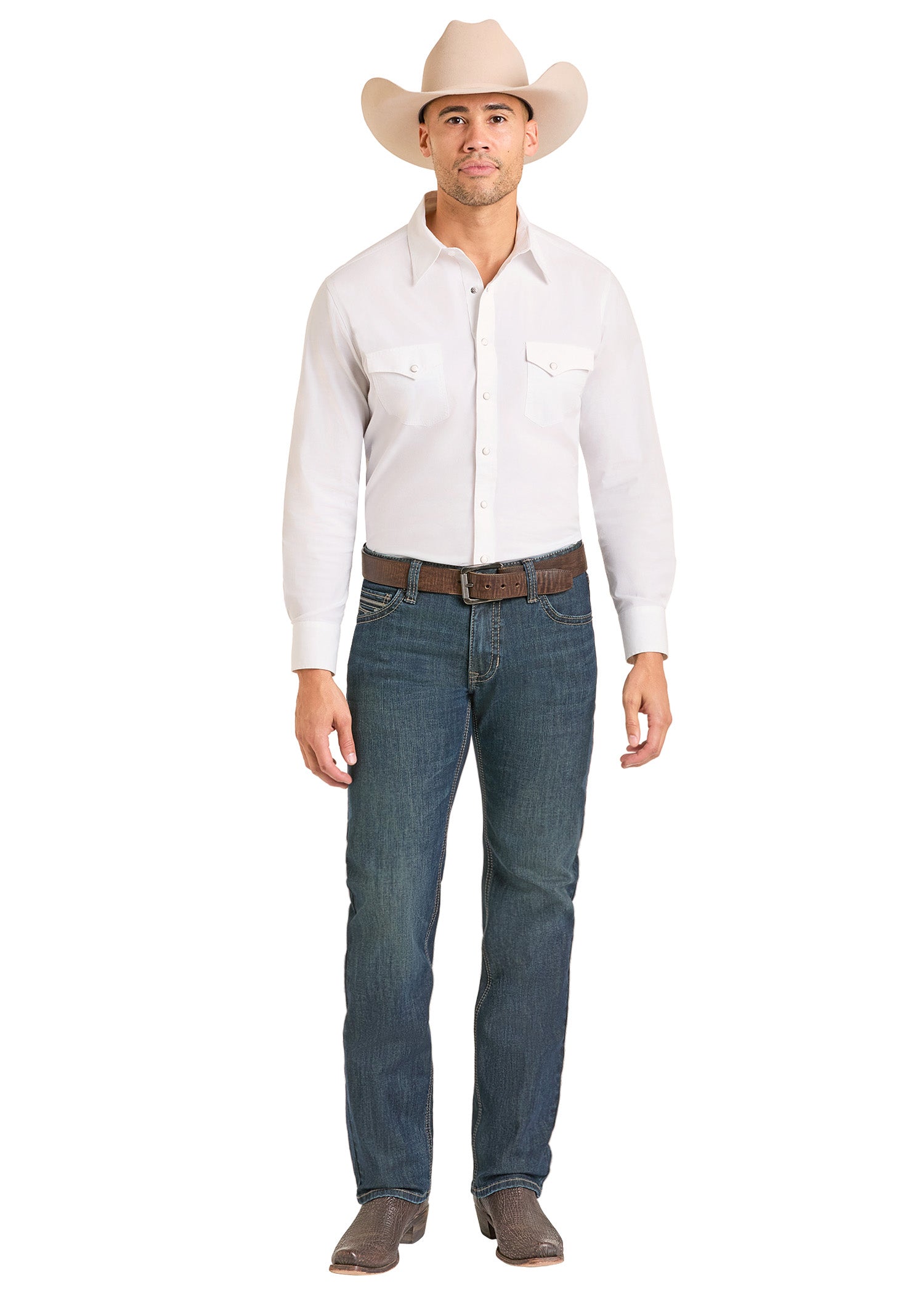 ROCK&ROLL MEN JEANS DARK VINTAGE SLIM FIT STRAIGHT STRAIGHT JEANS BM1RD07367