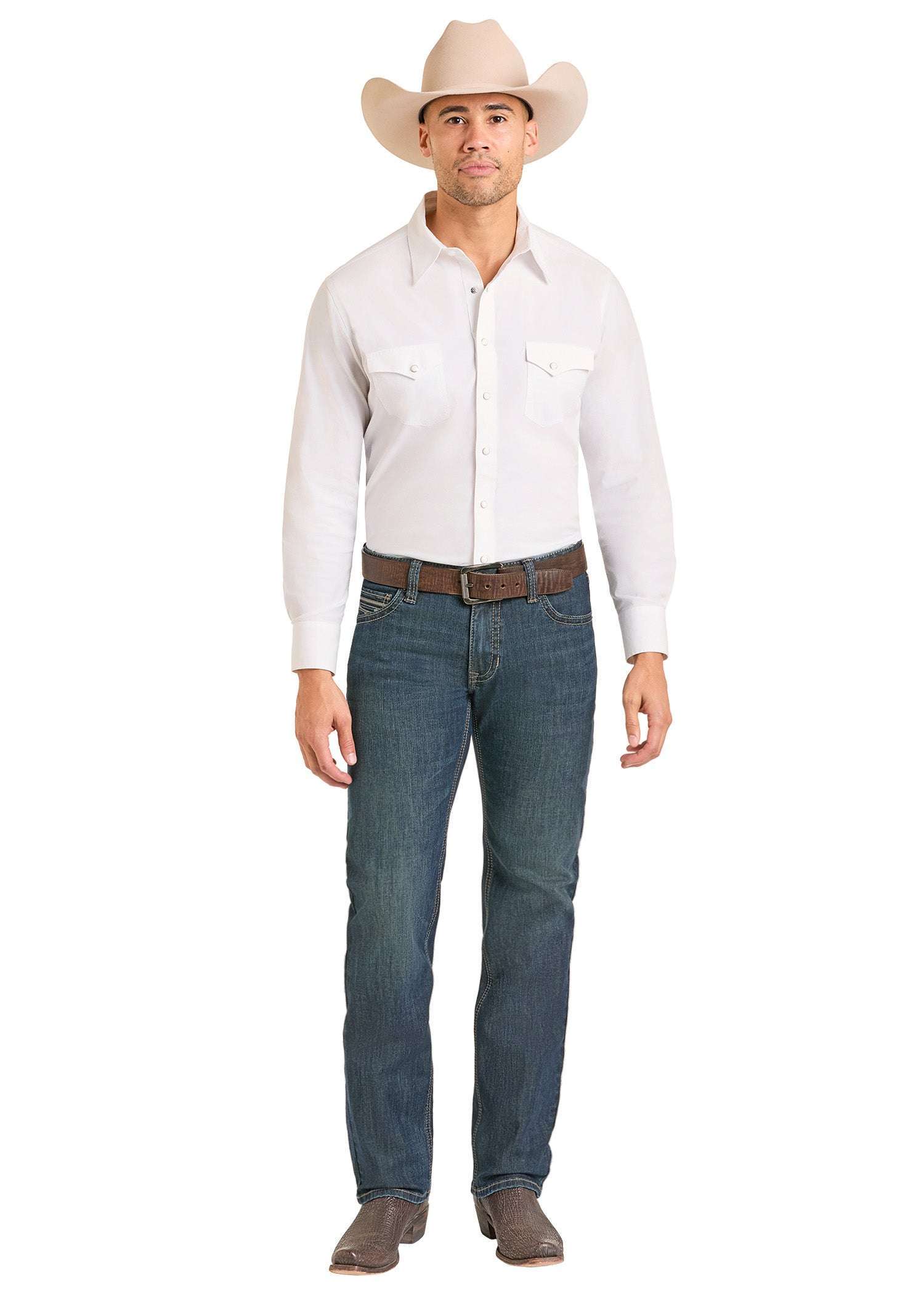 ROCK&ROLL MEN JEANS DARK VINTAGE SLIM FIT STRAIGHT STRAIGHT JEANS BM1RD07367 Laherradurawwnc.com