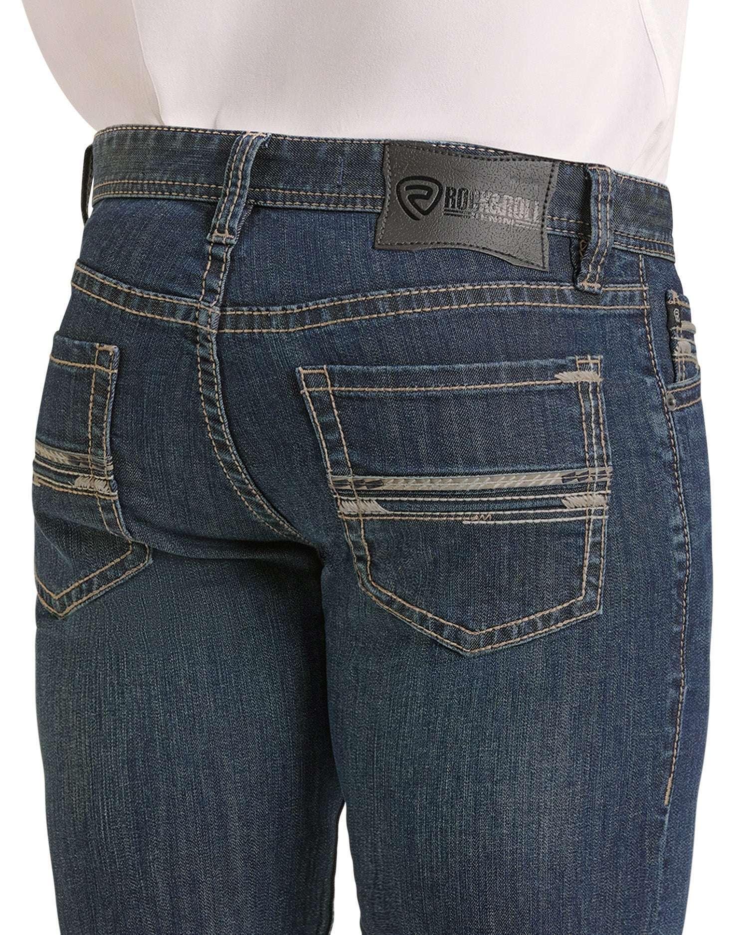 ROCK&ROLL MEN JEANS DARK VINTAGE SLIM FIT STRAIGHT STRAIGHT JEANS BM1RD07367 Laherradurawwnc.com
