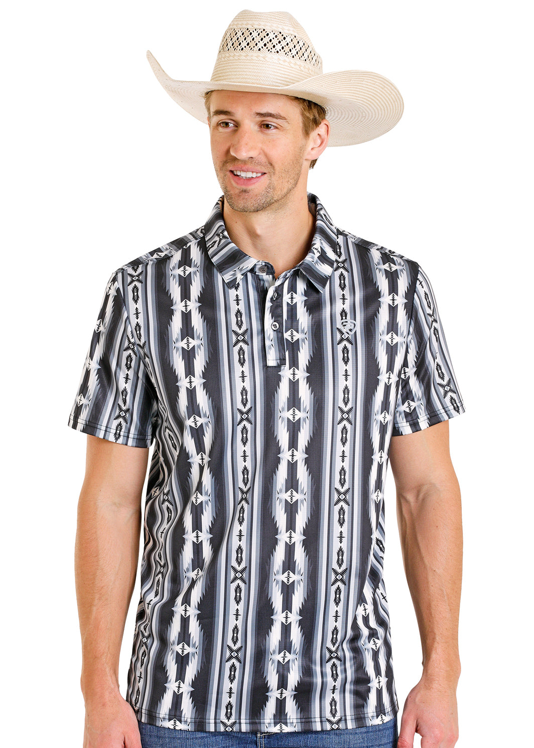 ROCK&ROLL AZTEC POLO SHIRT BLACK - BM51T08334