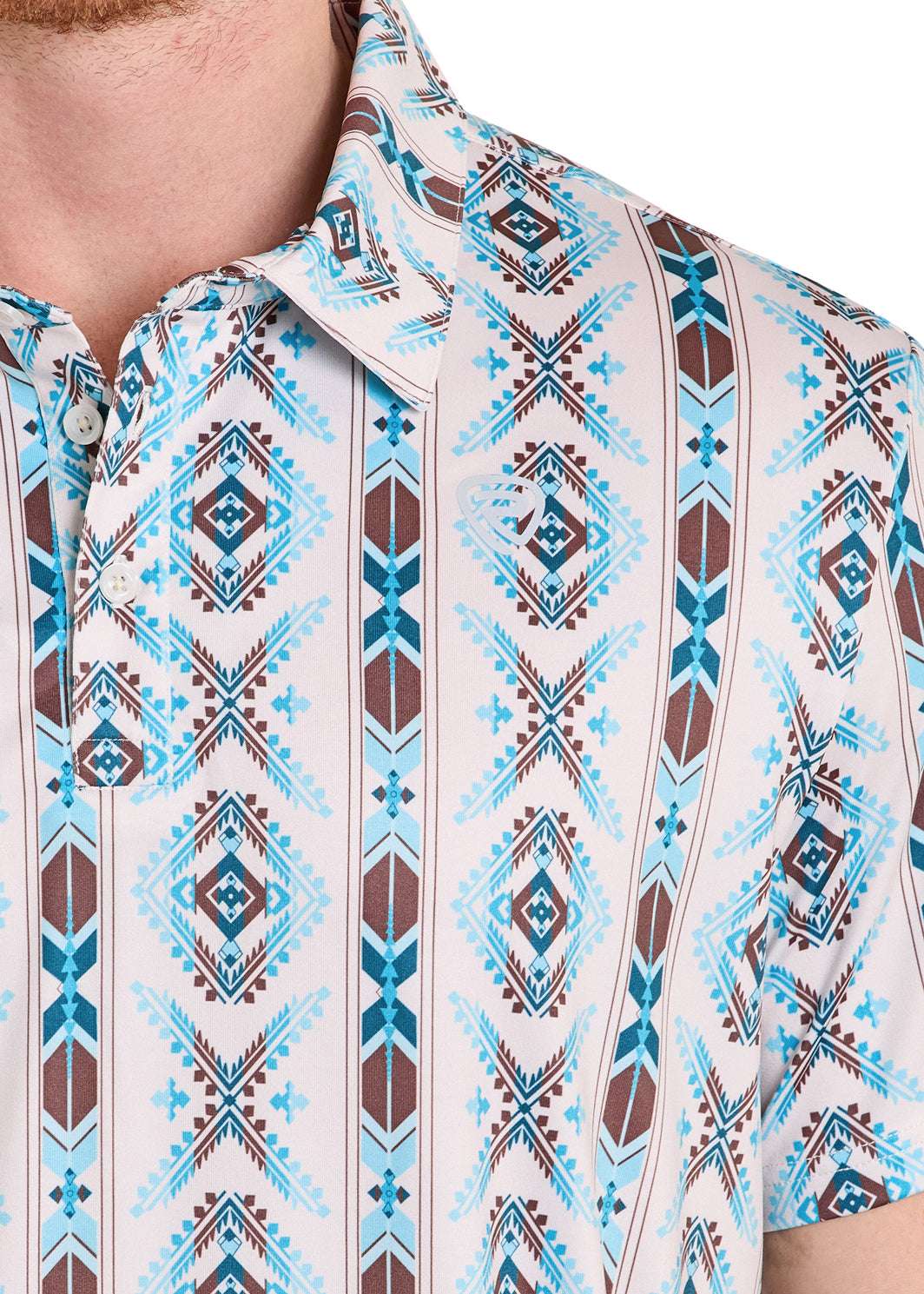 ROCK&ROLL AZTEC POLO SHIRT TURQUOISE - BM51T08339 Laherradurawwnc.com