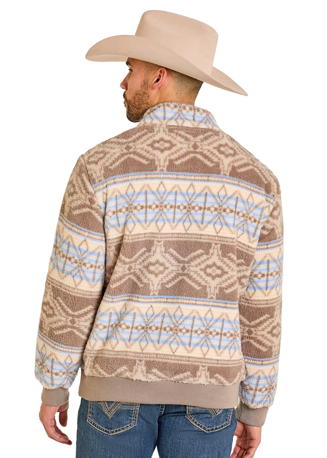 ROCK&ROLL TAUPE AZTEC PRINT PULLOVER -BM91T07716