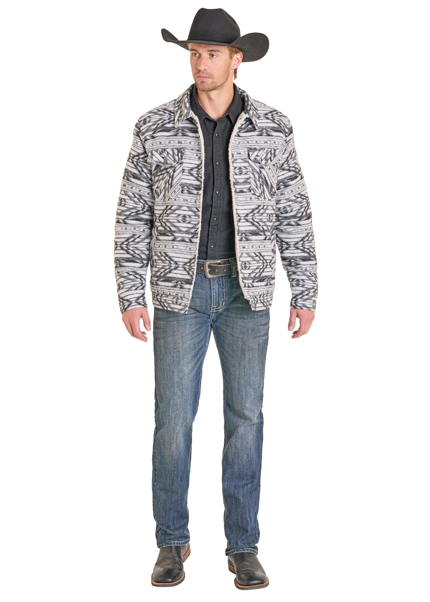 ROCK&ROLL GREY MENS JACKET RRJ ACQUARD WITH BERBER LINING BM92C06719