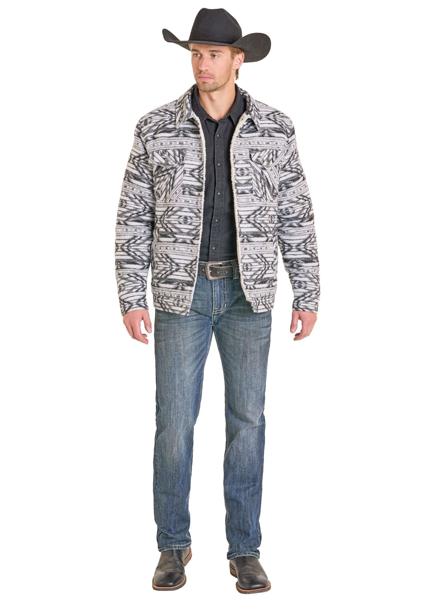 ROCK&ROLL GREY MENS JACKET RRJ ACQUARD WITH BERBER LINING BM92C06719 Laherradurawwnc.com