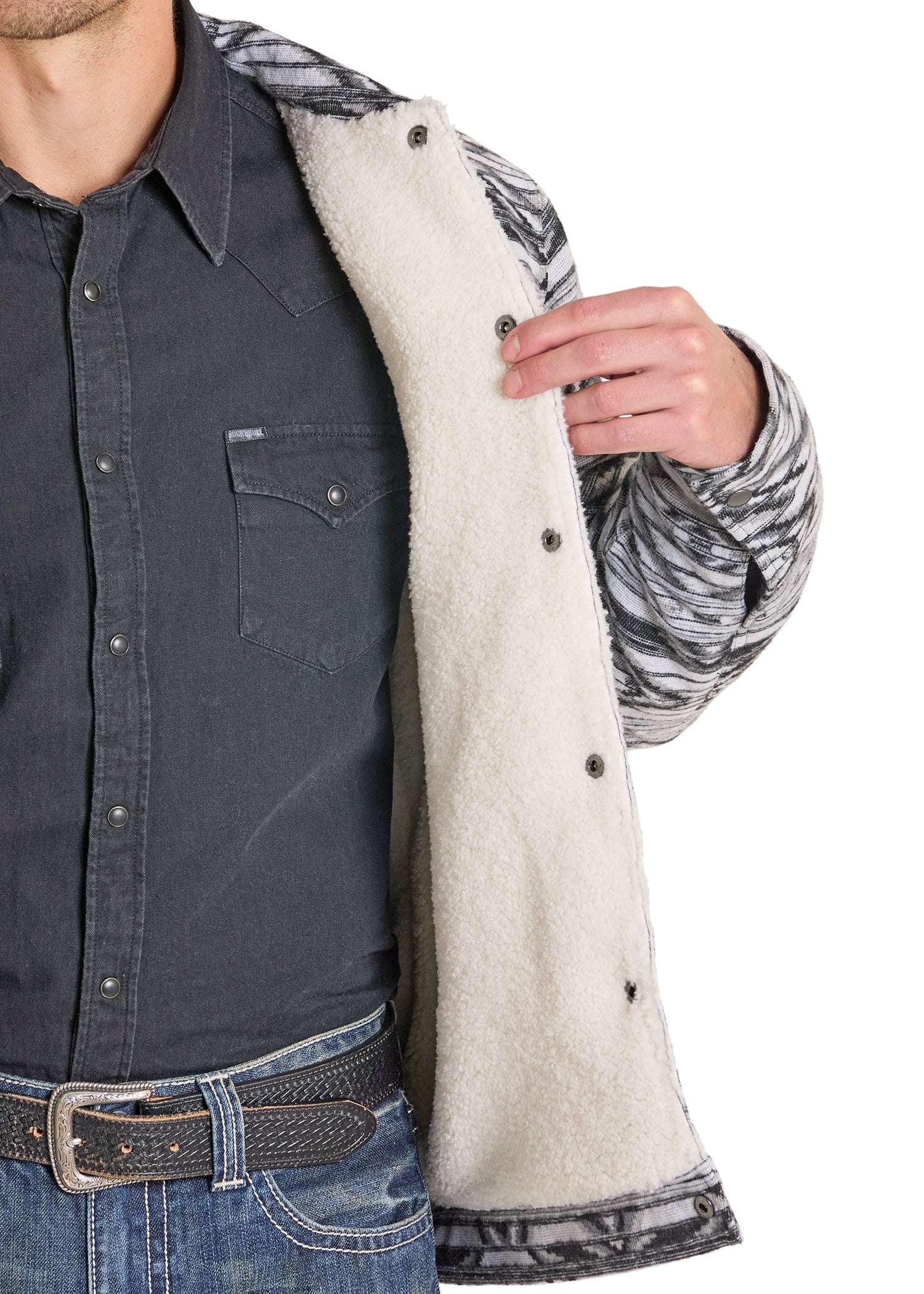 ROCK&ROLL GREY MENS JACKET RRJ ACQUARD WITH BERBER LINING BM92C06719 Laherradurawwnc.com
