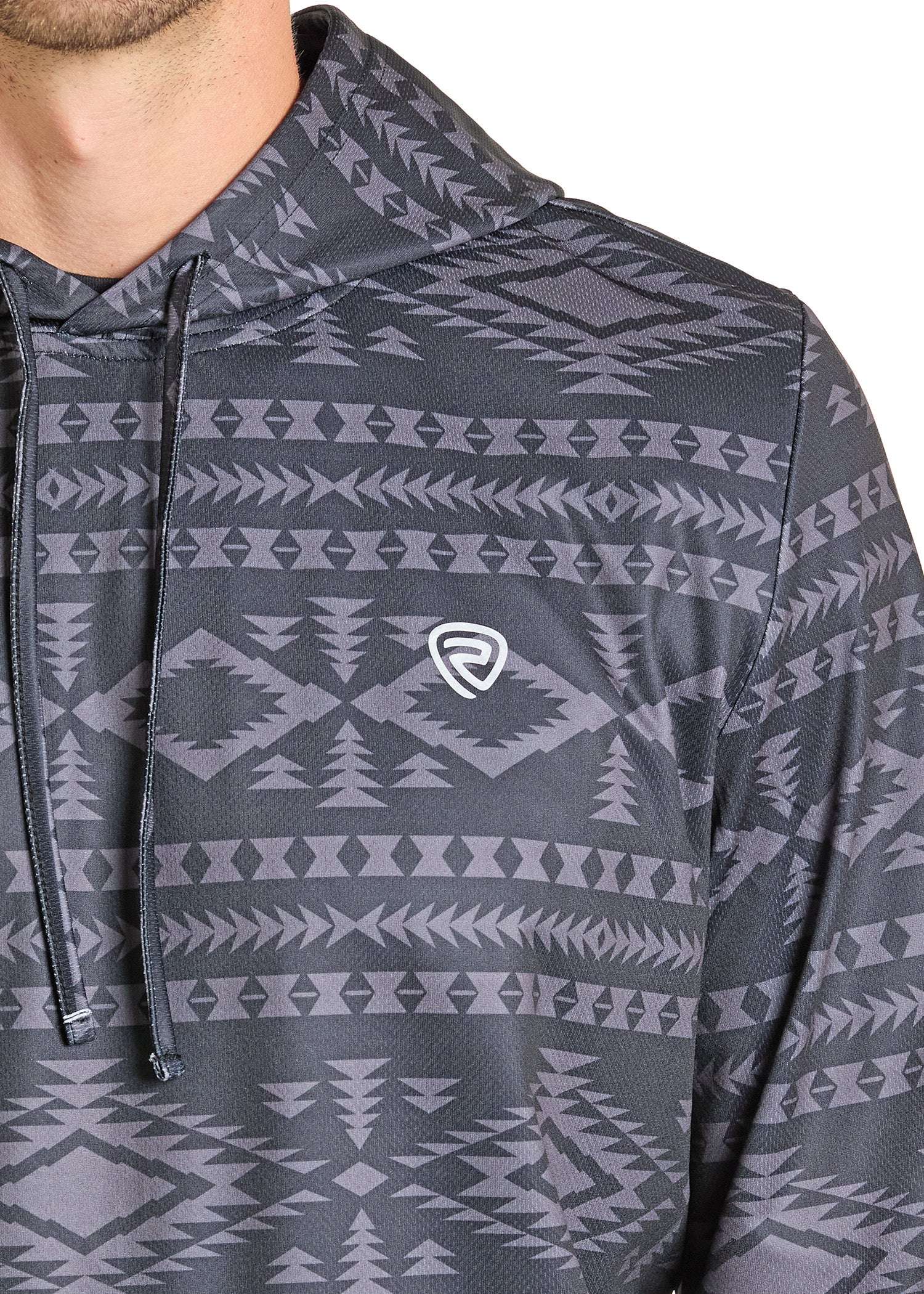 ROCK&ROLL MEN AZTEC PERFORMANCE HOODIE BLACK BM94T07294 Laherradurawwnc.com