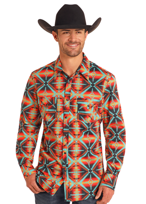 ROCK&ROLL AZTEC SHIRT ORANGE- BMN2S04738