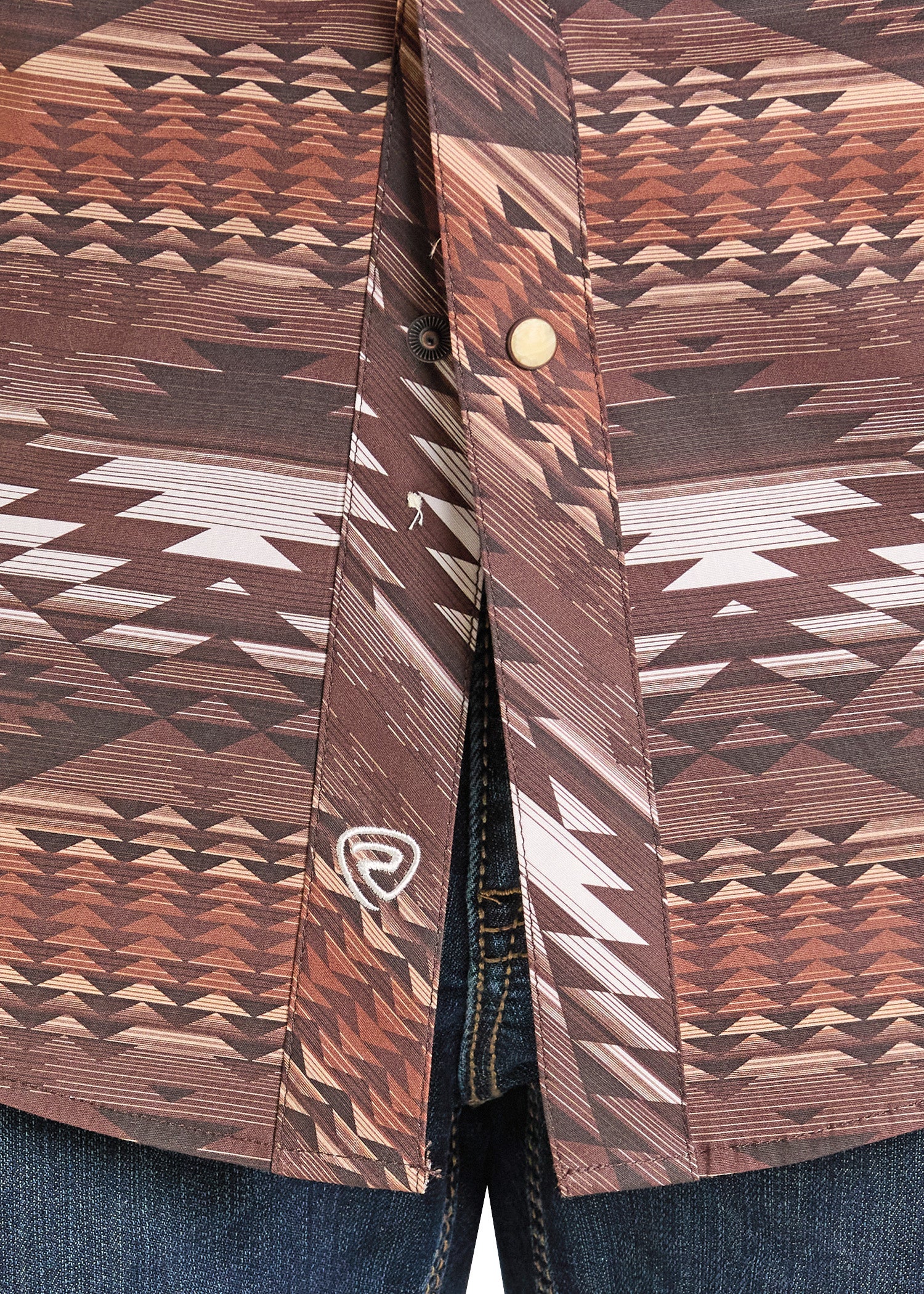 ROCK&ROL MEN’S RR AZTEC PRINT LS SNAP BROWN BMN2S07139