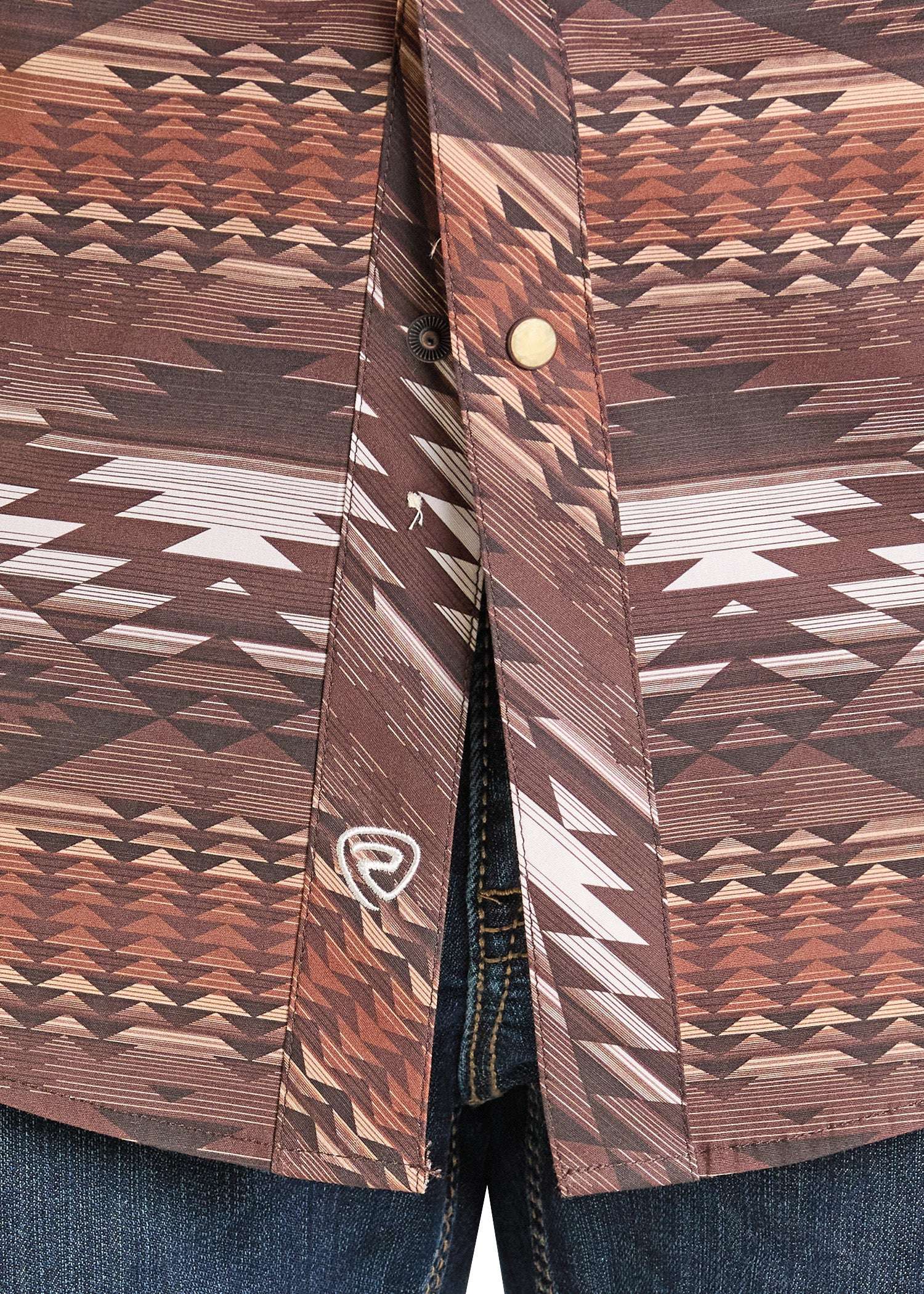 ROCK&ROL MEN’S RR AZTEC PRINT LS SNAP BROWN BMN2S07139 Laherradurawwnc.com