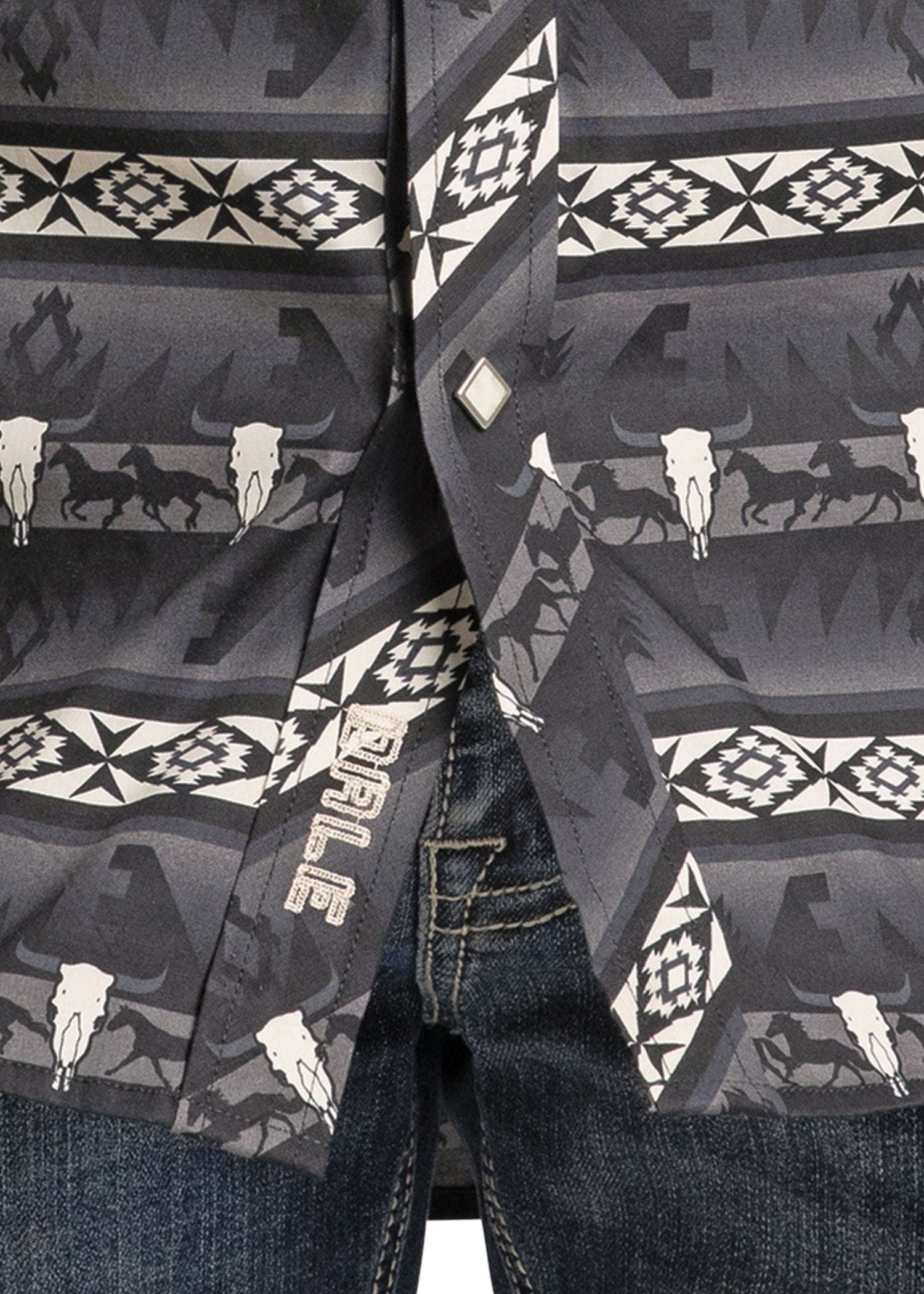 ROCK&ROL MEN’S RR NOVELTY PRINT LS SNAP BLACK BMN2S07159 Laherradurawwnc.com