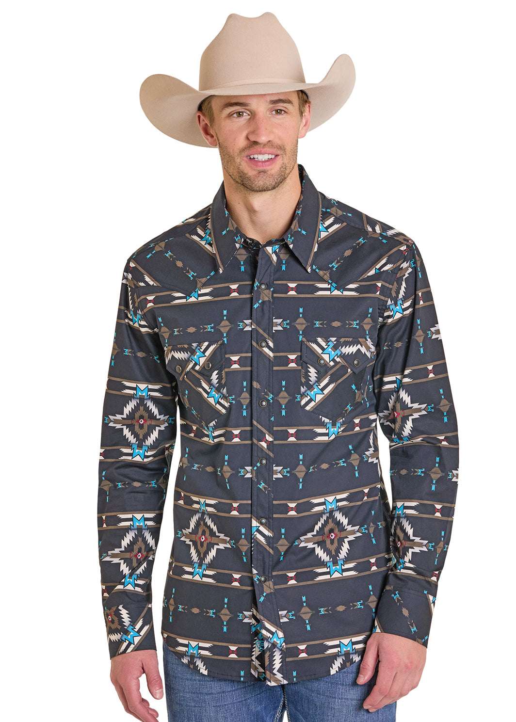 ROCK&ROLL MEN LONG SLEEVE SHIRT BLACK BMN2S07629 Laherradurawwnc.com