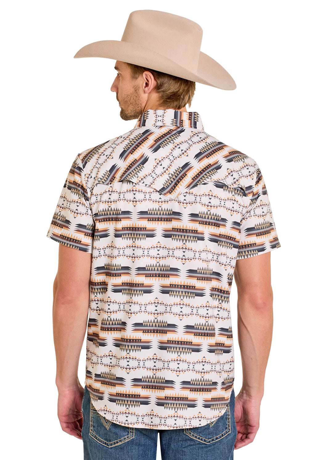 ROCK&ROLL MENS TEK SS AZTEC PRINT SNAP NATURAL BMN3S07664 Laherradurawwnc.com