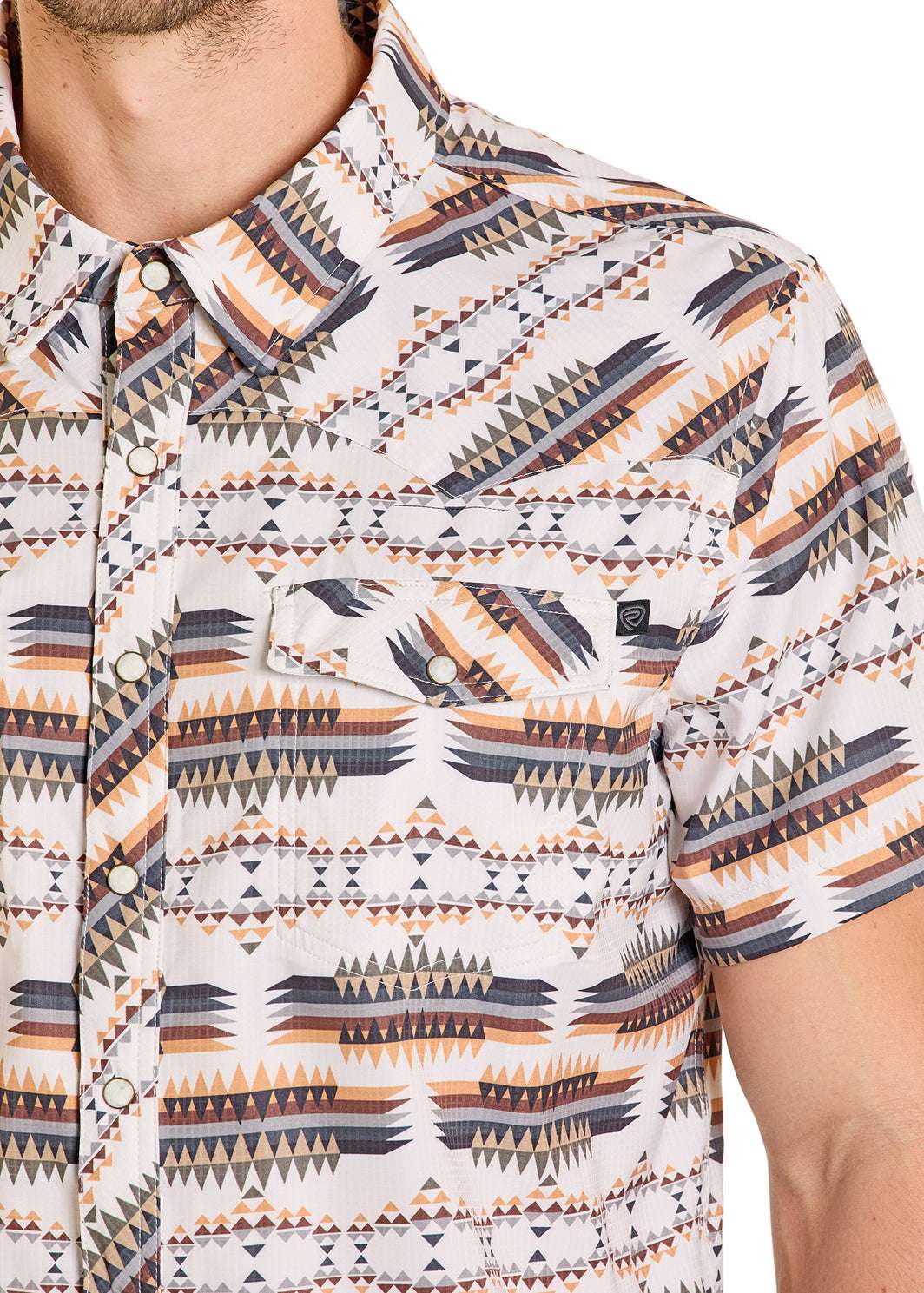 ROCK&ROLL MENS TEK SS AZTEC PRINT SNAP NATURAL BMN3S07664 Laherradurawwnc.com
