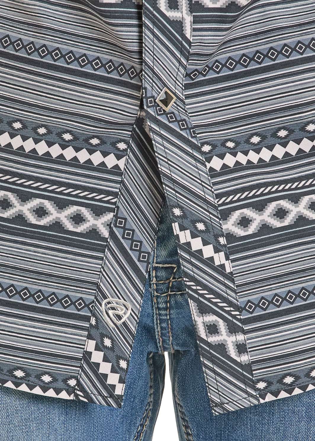 ROCK&ROLL MENS BLACK AZTEC PRINTED SNAP SHIRT - BMN3S08298 Laherradurawwnc.com