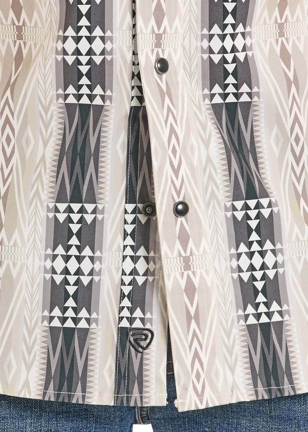 ROCK&ROLL AZTEC PRINTED SNAP SHIRT MENS BLACK SHORT BMN3S08301 Laherradurawwnc.com