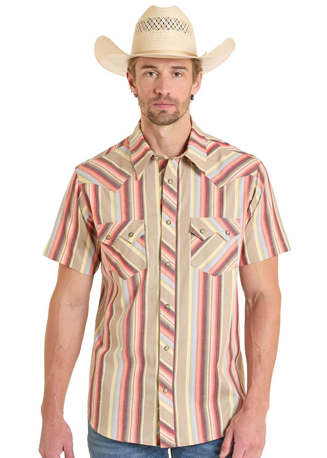 ROCK&ROLL SHIRT MENS DARK BROWN SHORT BMN3S08309 Laherradurawwnc.com