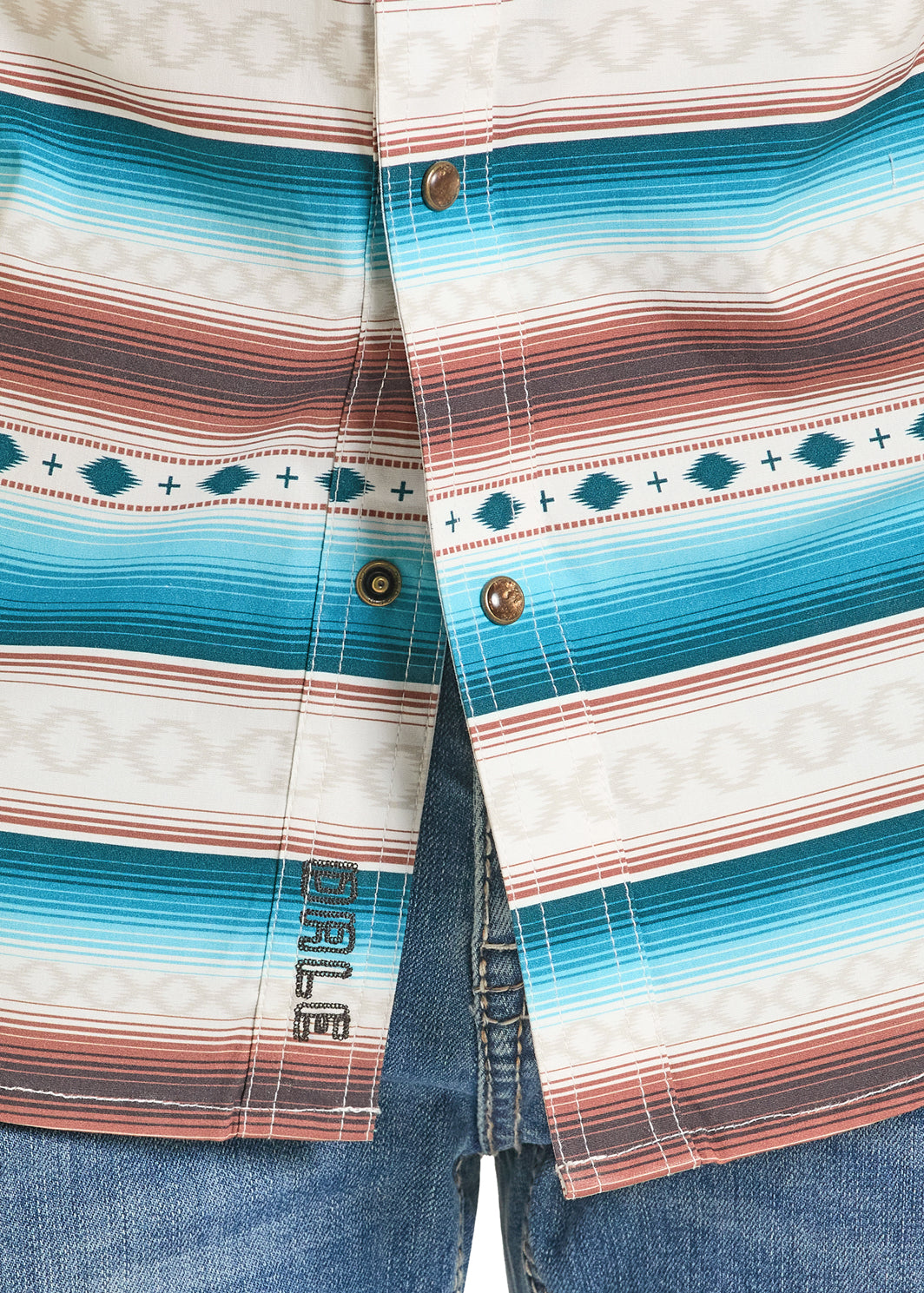 ROCK&ROLL SHORT SLEEVE BRIGHT TURQUOISE SERAPE STRIPE BMN3S08317