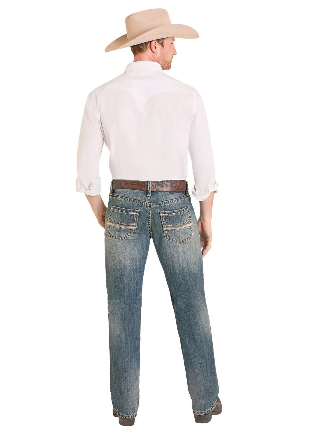 ROCK&ROLL MENS MEDIUN VINTAGE PISTOL STACKABLE BOOTCUT JEANS BMSPD08012 Laherradurawwnc.com