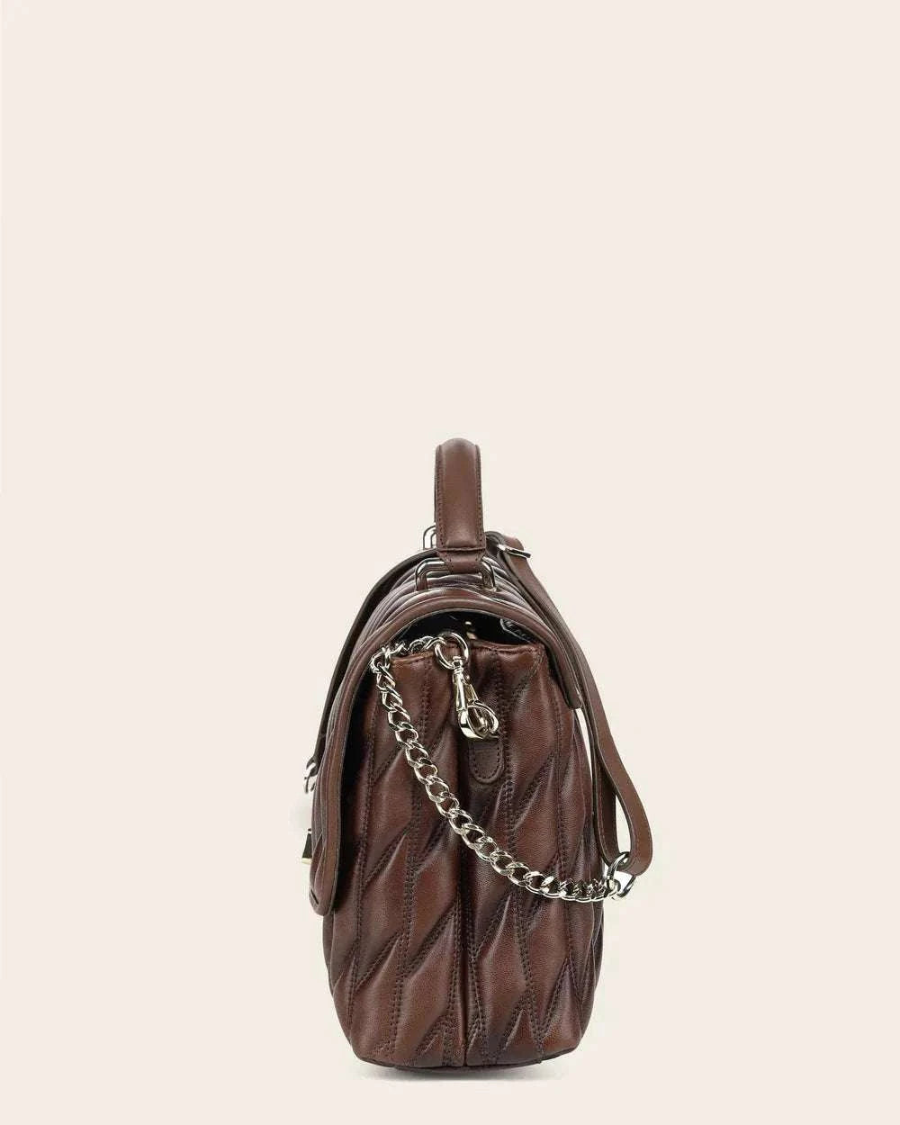 CUADRA WOMEN HANDBAG BROWN LAMB EMBROIDERY -DU827 Laherradurawwnc.com