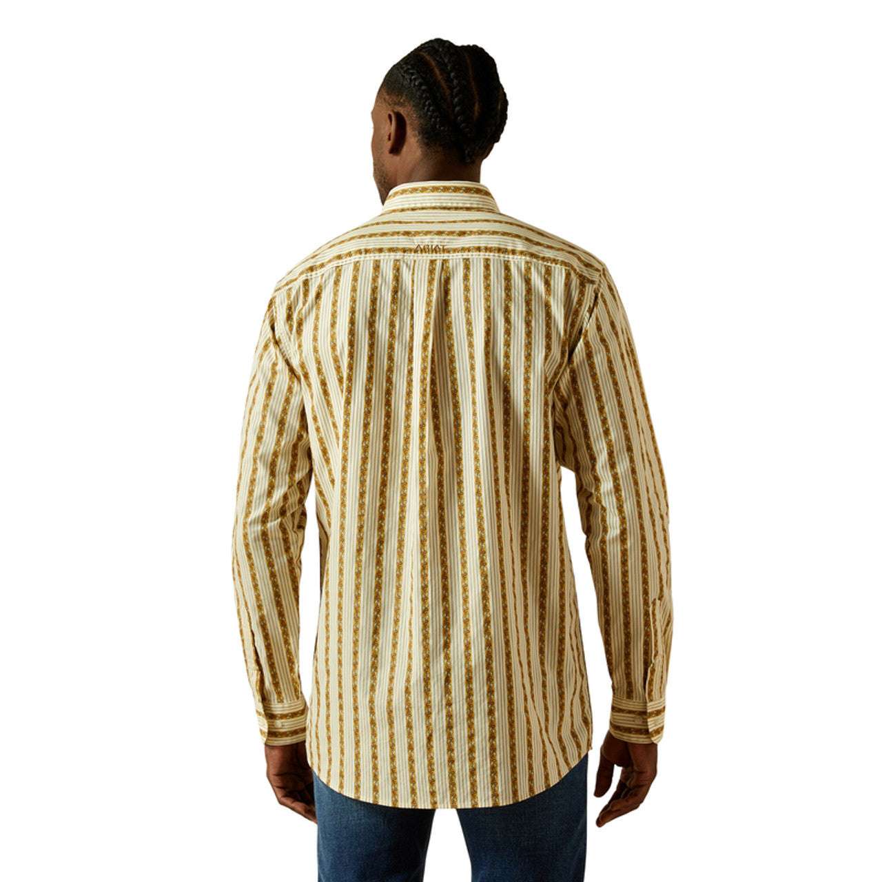 ARIAT MENS BRIGHAM FITTED LONG SLEEVE SHIRT TAN 10062202 Laherradurawwnc.com
