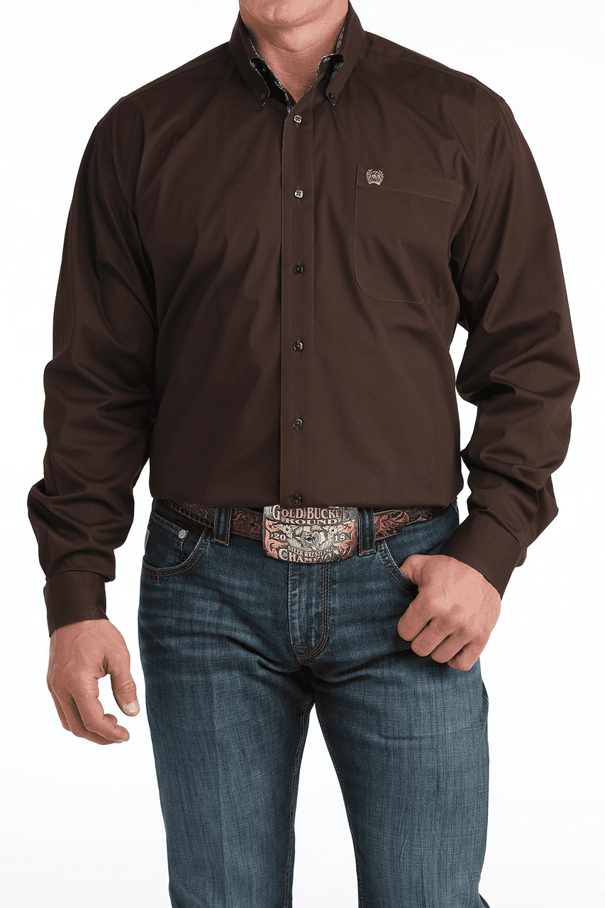 CINCH MENS SHIRT BROWN -MTW1106065 Laherradurawwnc.com