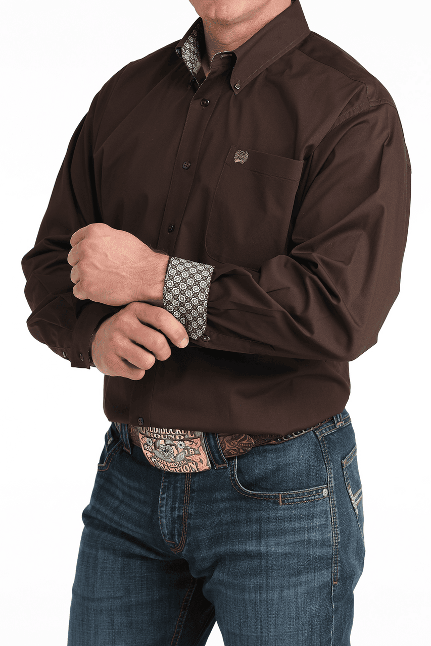 CINCH MENS SHIRT BROWN -MTW1106065 Laherradurawwnc.com