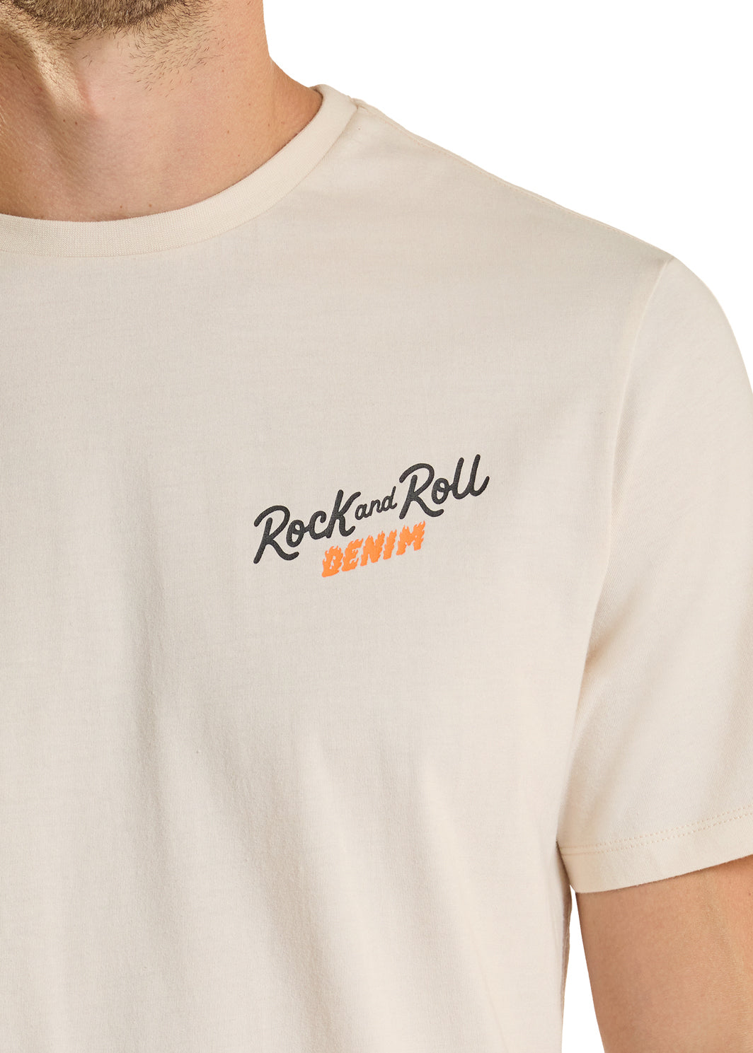 ROCK&ROLL MENS-UNISEX T-SHIRT SKULL GRAPHIC NATURAL - BU21T08866