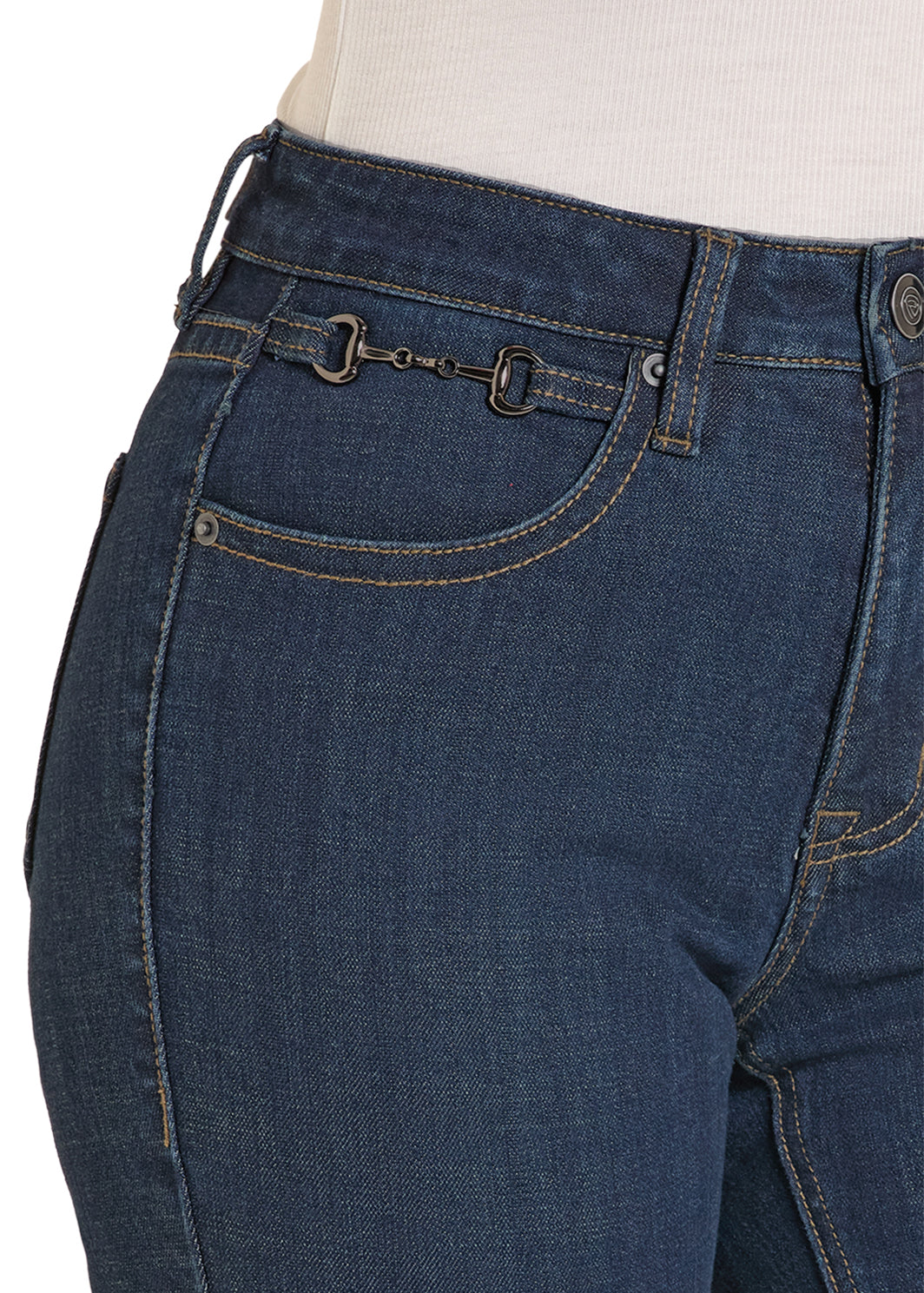 ROCK AND ROLL WOMEN DARK WASH METAL CLASP HIGH RISE - BW4HD08479