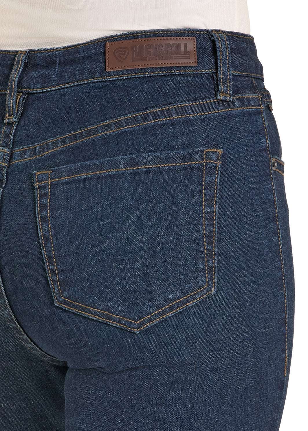 ROCK AND ROLL WOMEN DARK WASH METAL CLASP HIGH RISE - BW4HD08479 Laherradurawwnc.com