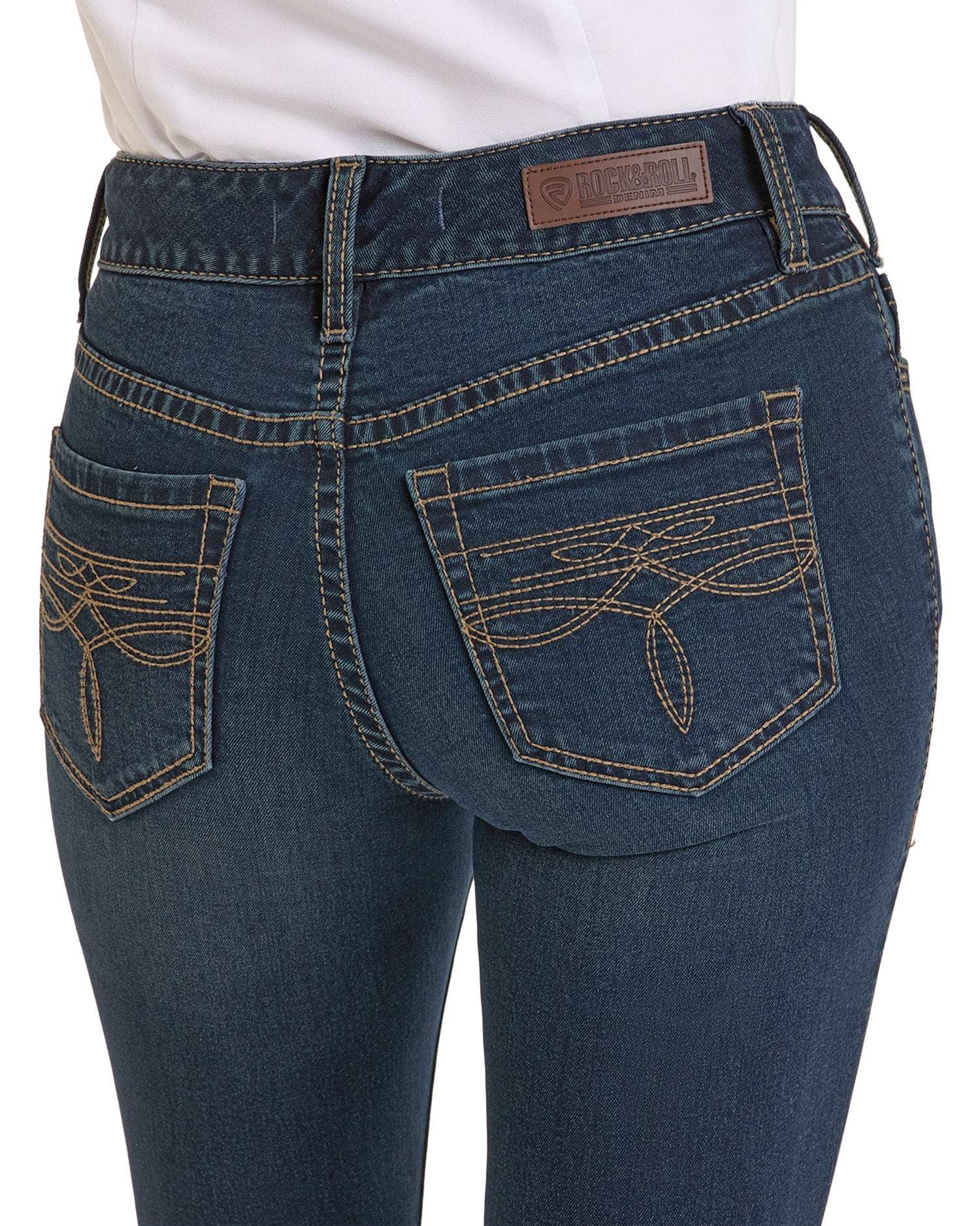 ROCK&ROLL WOMEN RIDING JEANS DARK VINTAGE -BW4RD07205 Laherradurawwnc.com