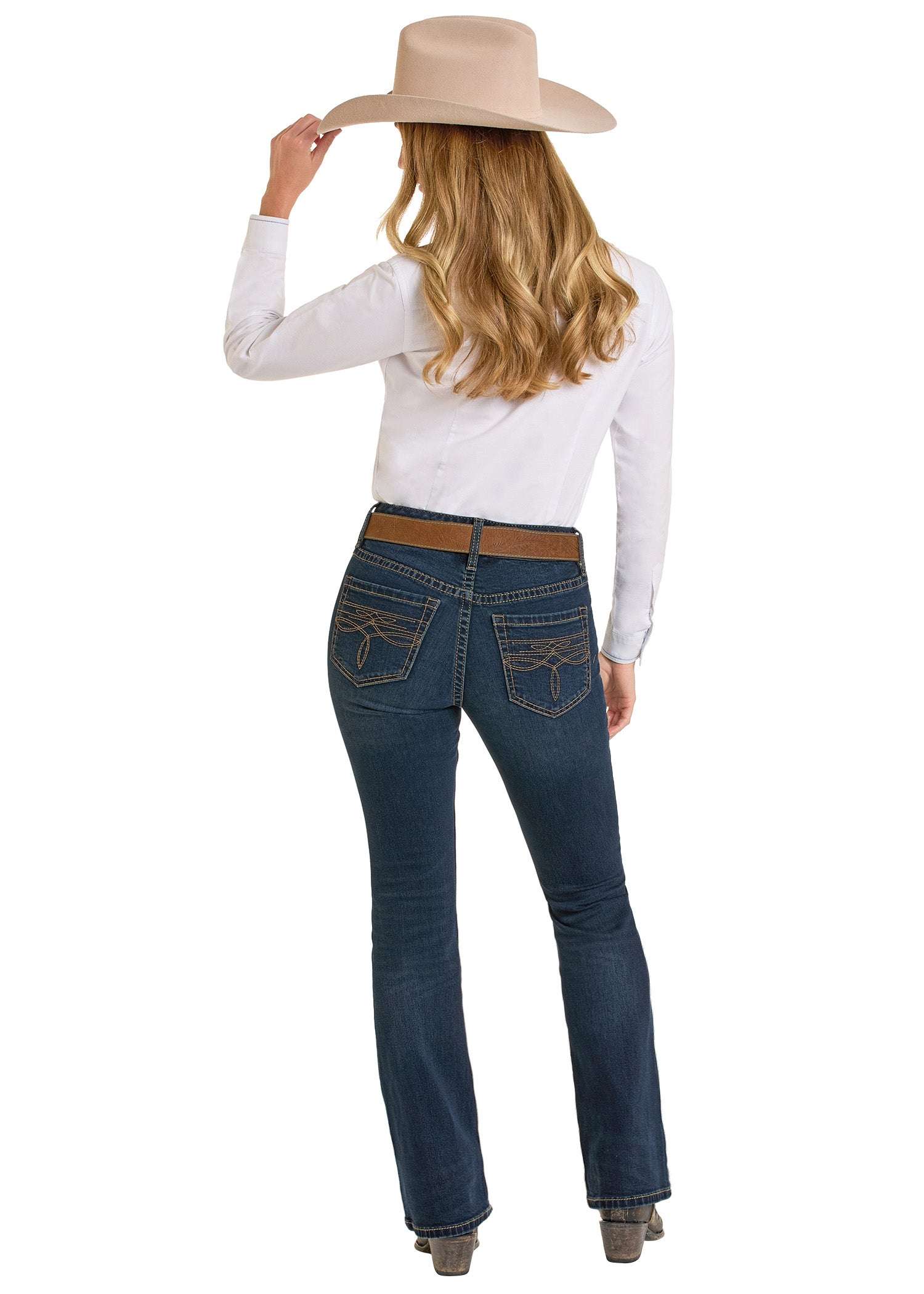 ROCK&ROLL WOMEN RIDING JEANS DARK VINTAGE -BW4RD07205 Laherradurawwnc.com