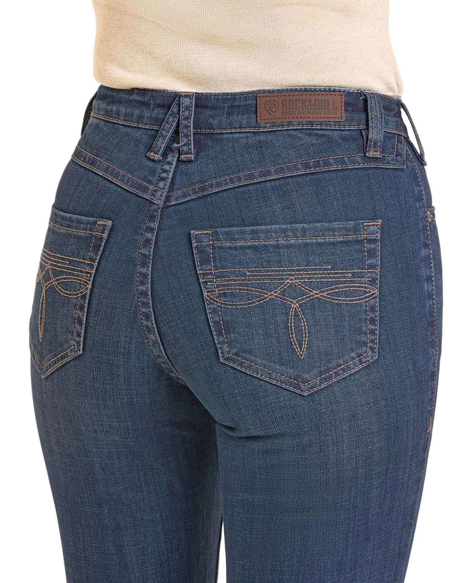 ROCK&ROLL WOMEN DARK WASH TROUSER -BW5HD07210 Laherradurawwnc.com
