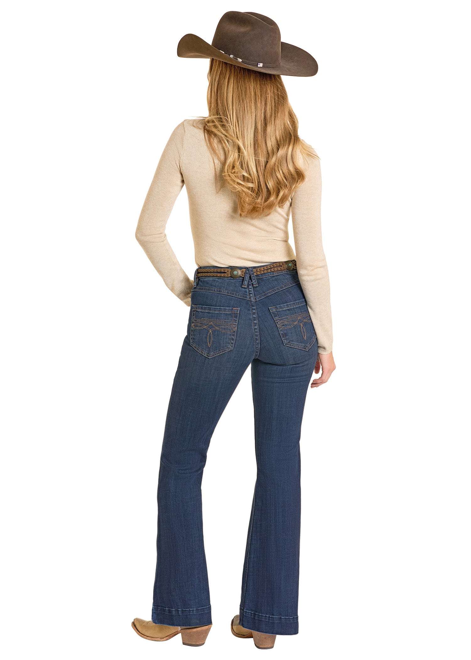 ROCK&ROLL WOMEN DARK WASH TROUSER -BW5HD07210 Laherradurawwnc.com