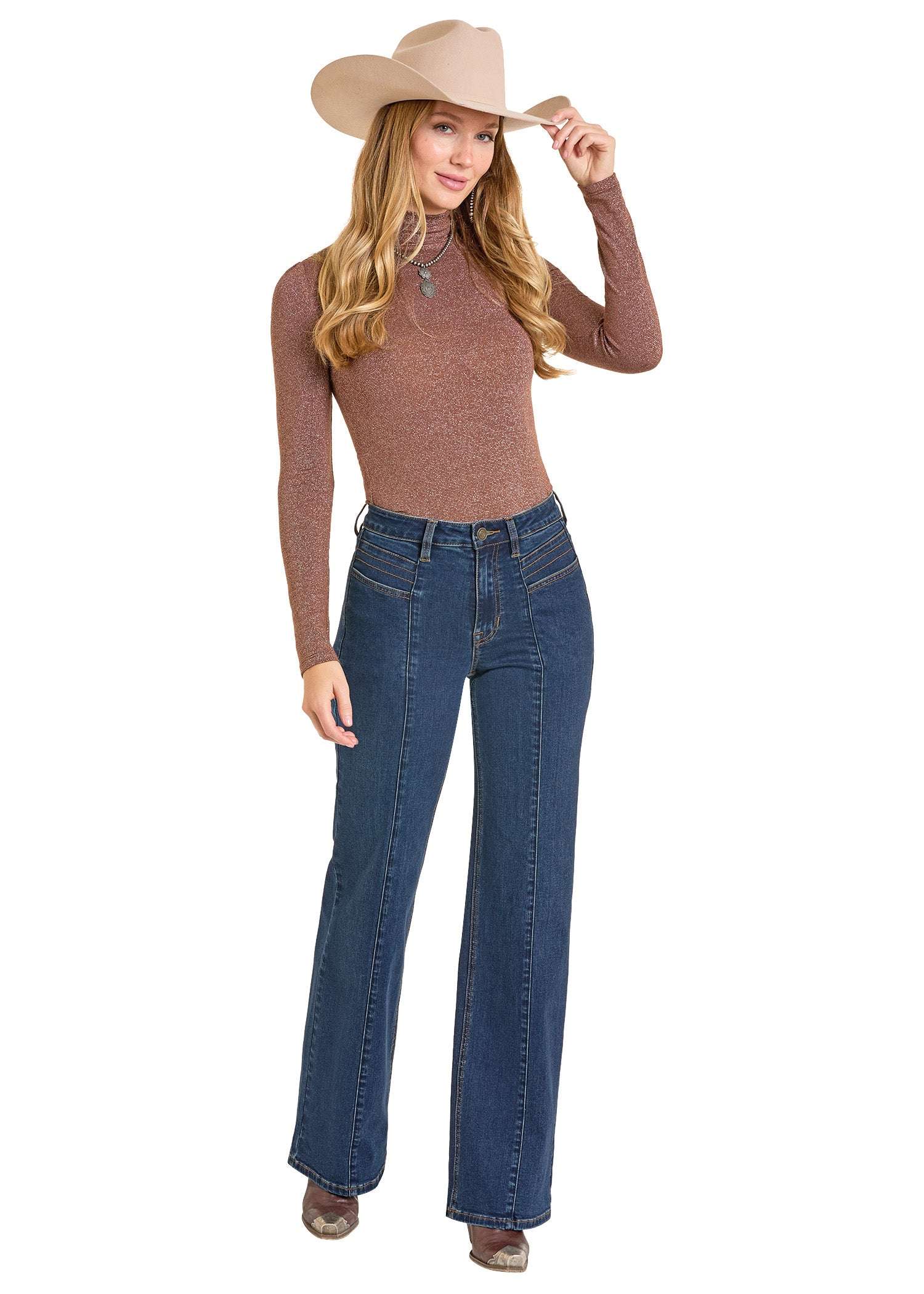ROCK&ROLL WOMEN FLARE DARK WASH -BW6HD07214 Laherradurawwnc.com