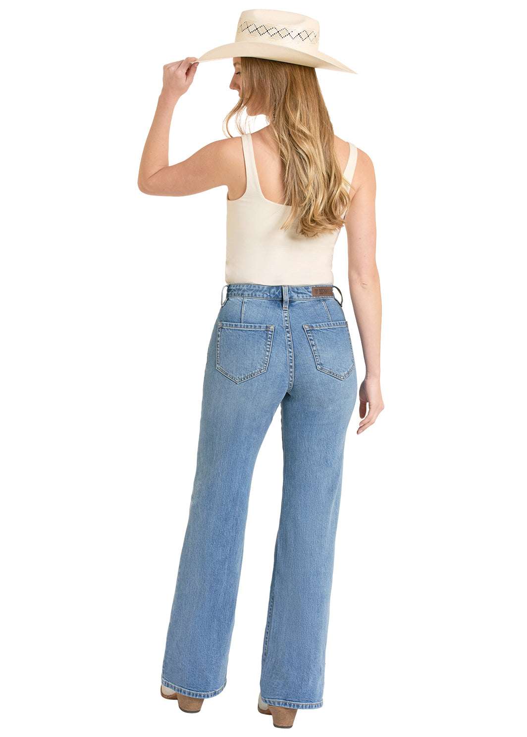 ROCK&ROLL WOMEN HIGH RISE WIDE LEG MEDIUM WASH - BW6HD08496 Laherradurawwnc.com