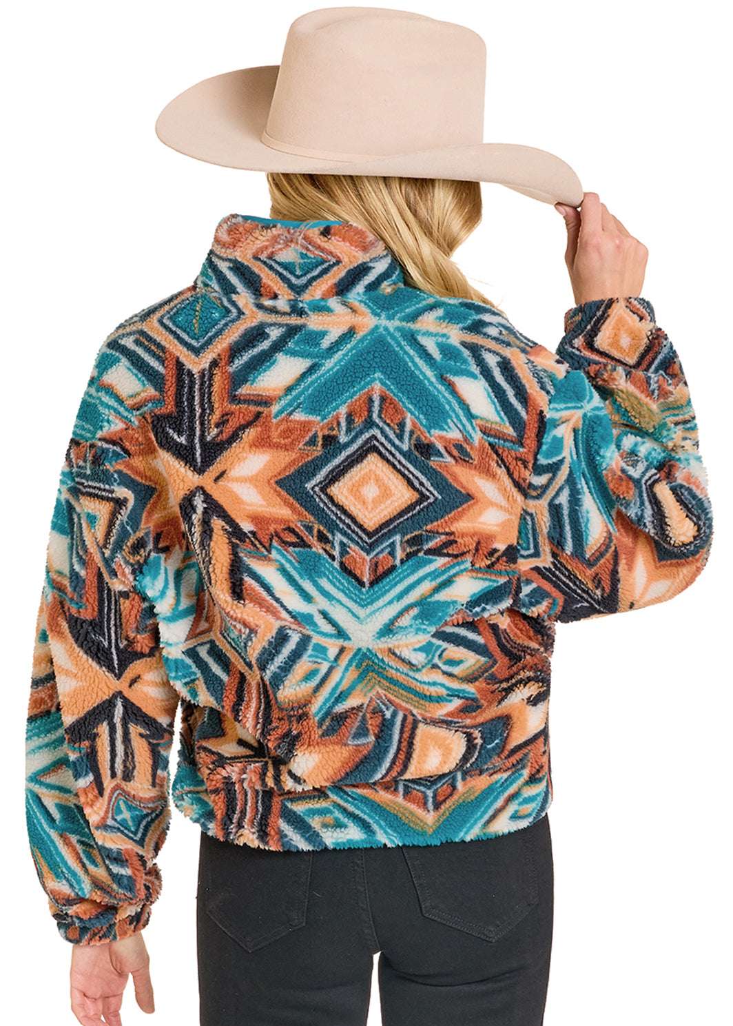 ROCK&ROLL AZTEC SHERPA 1/4 ZIP-BW91C07752 Laherradurawwnc.com