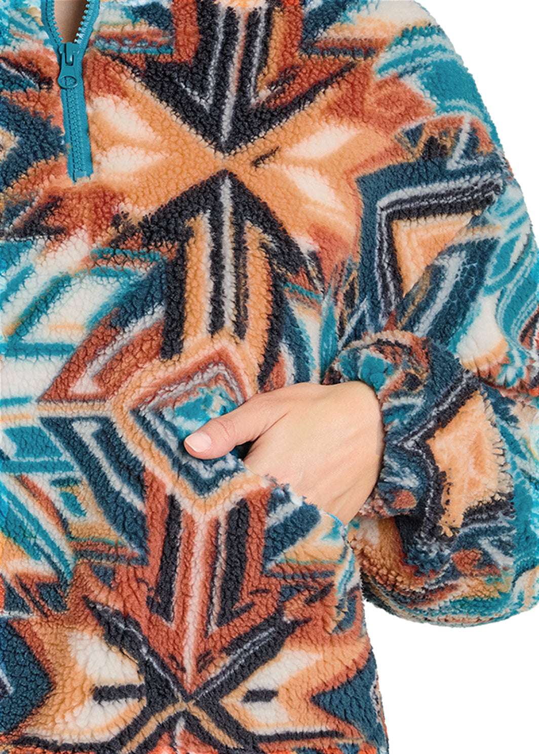 ROCK&ROLL AZTEC SHERPA 1/4 ZIP-BW91C07752 Laherradurawwnc.com