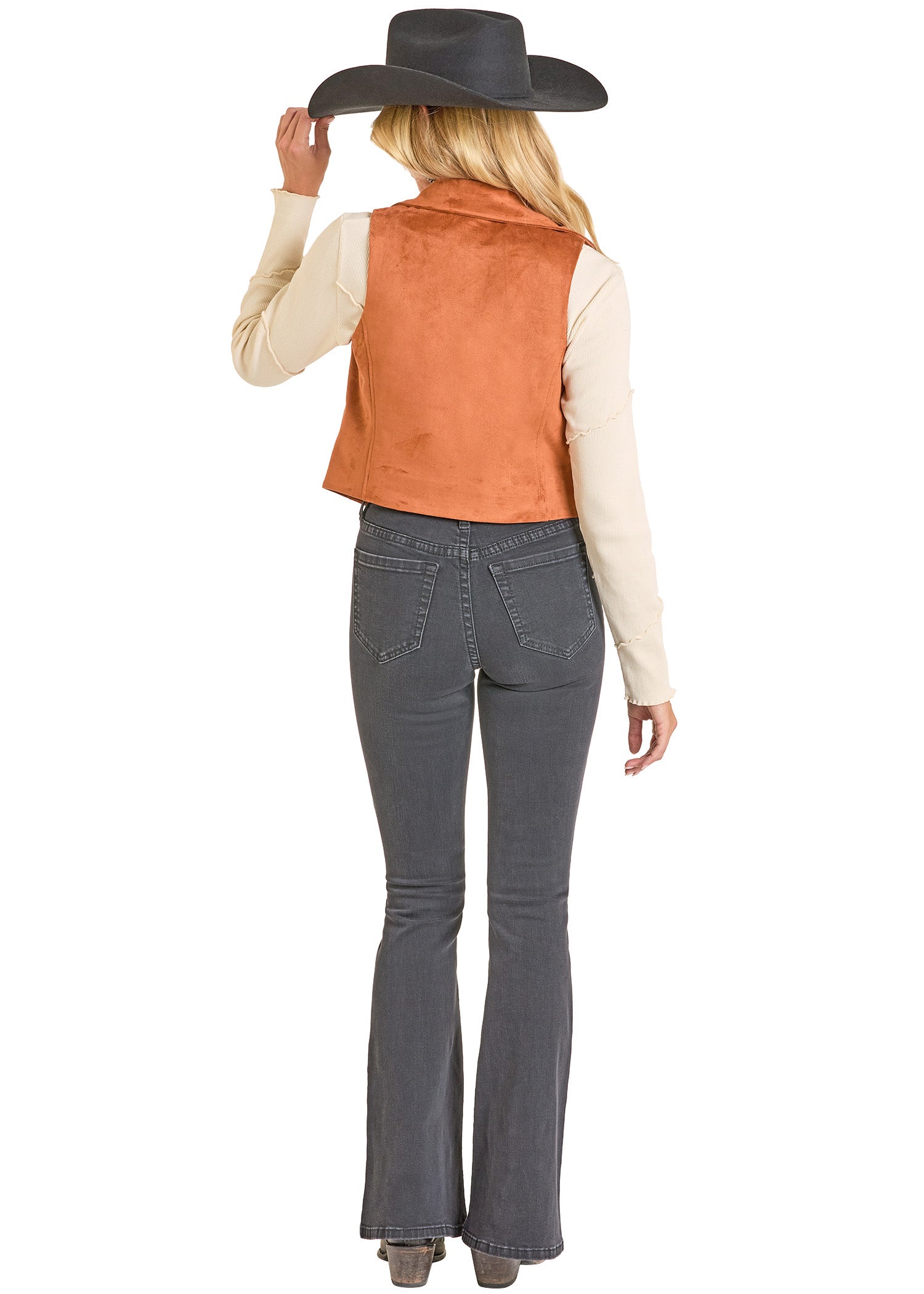 ROCK&ROLL WOMEN EMBROIDERED VEST CAME1 BW98C06988