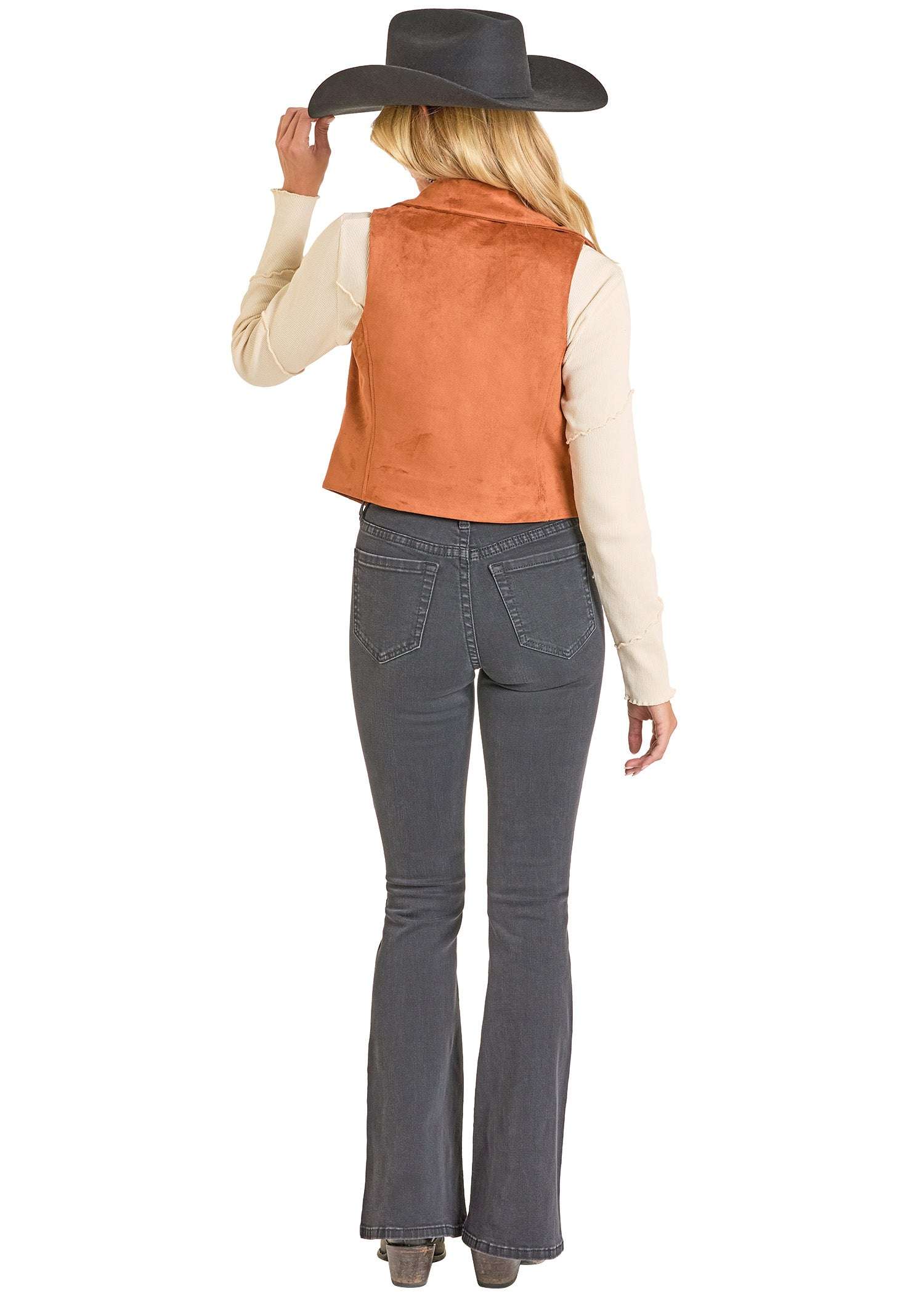 ROCK&ROLL WOMEN EMBROIDERED VEST CAME1 BW98C06988 Laherradurawwnc.com
