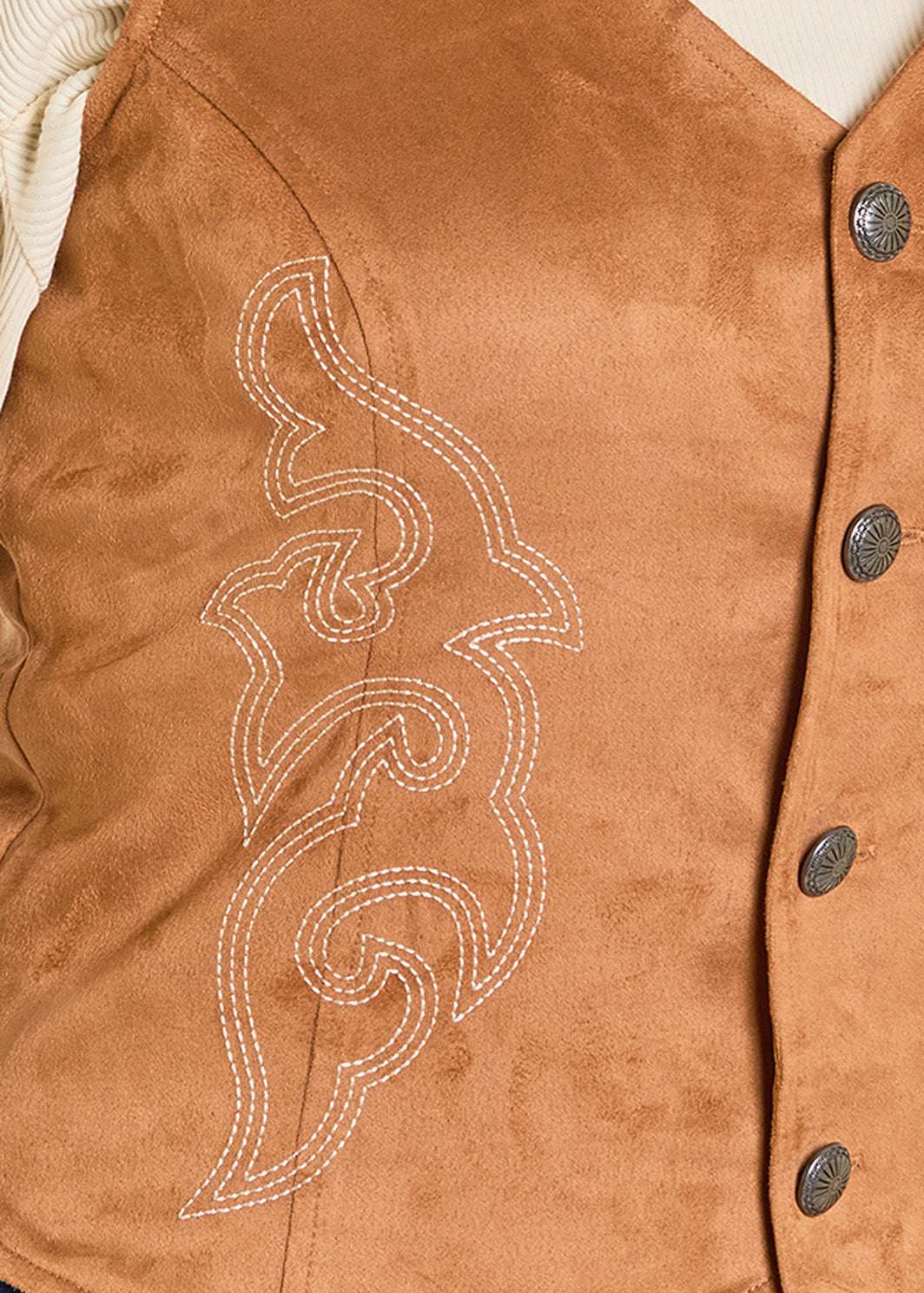 ROCK&ROLL WOMEN EMBROIDERED MICROSUEDE VEST CAMEL BW98C07762 Laherradurawwnc.com